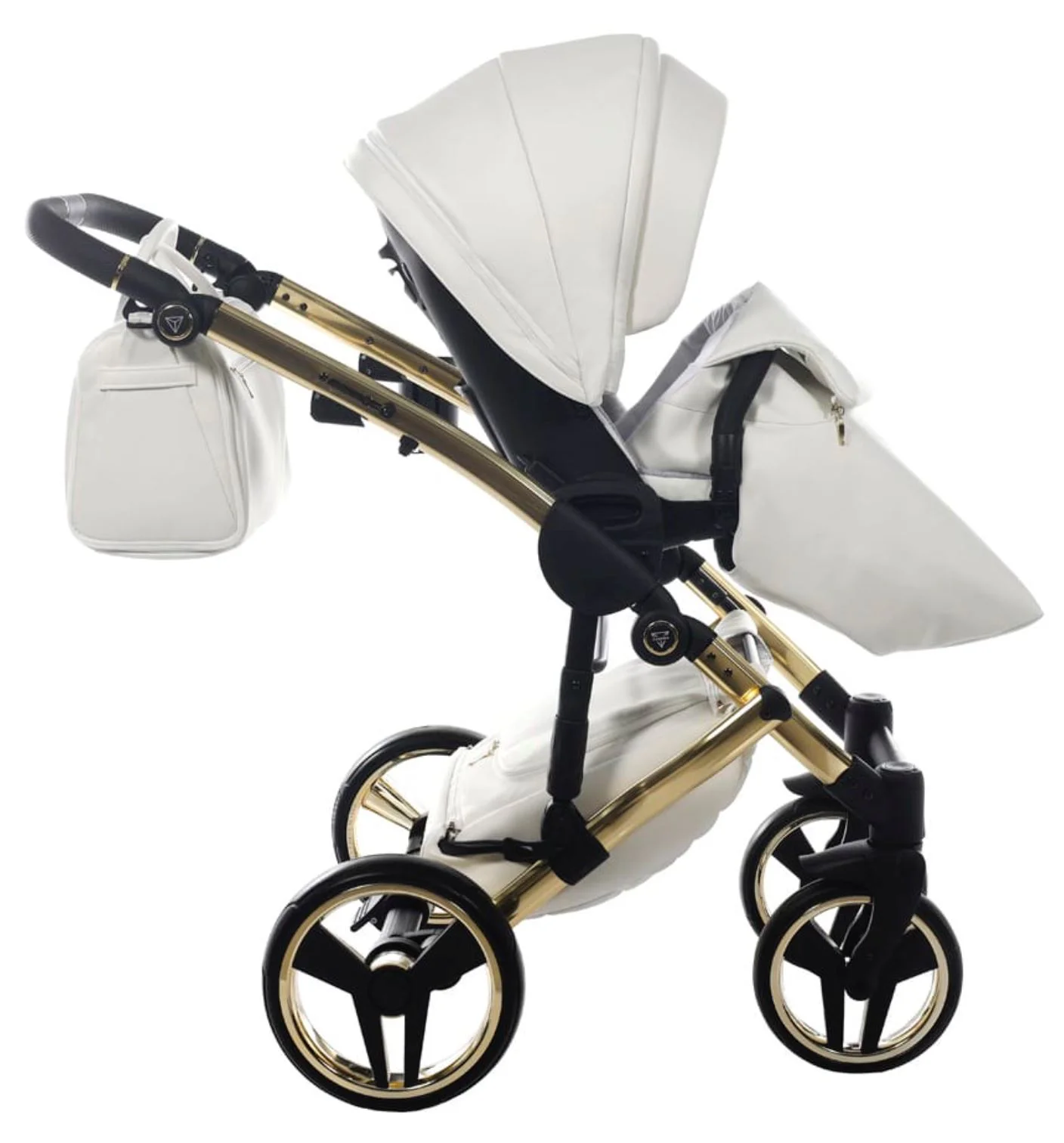Carucior 2 in 1 Junama Fluo Line v3 indyvidual Alb-auriu foto