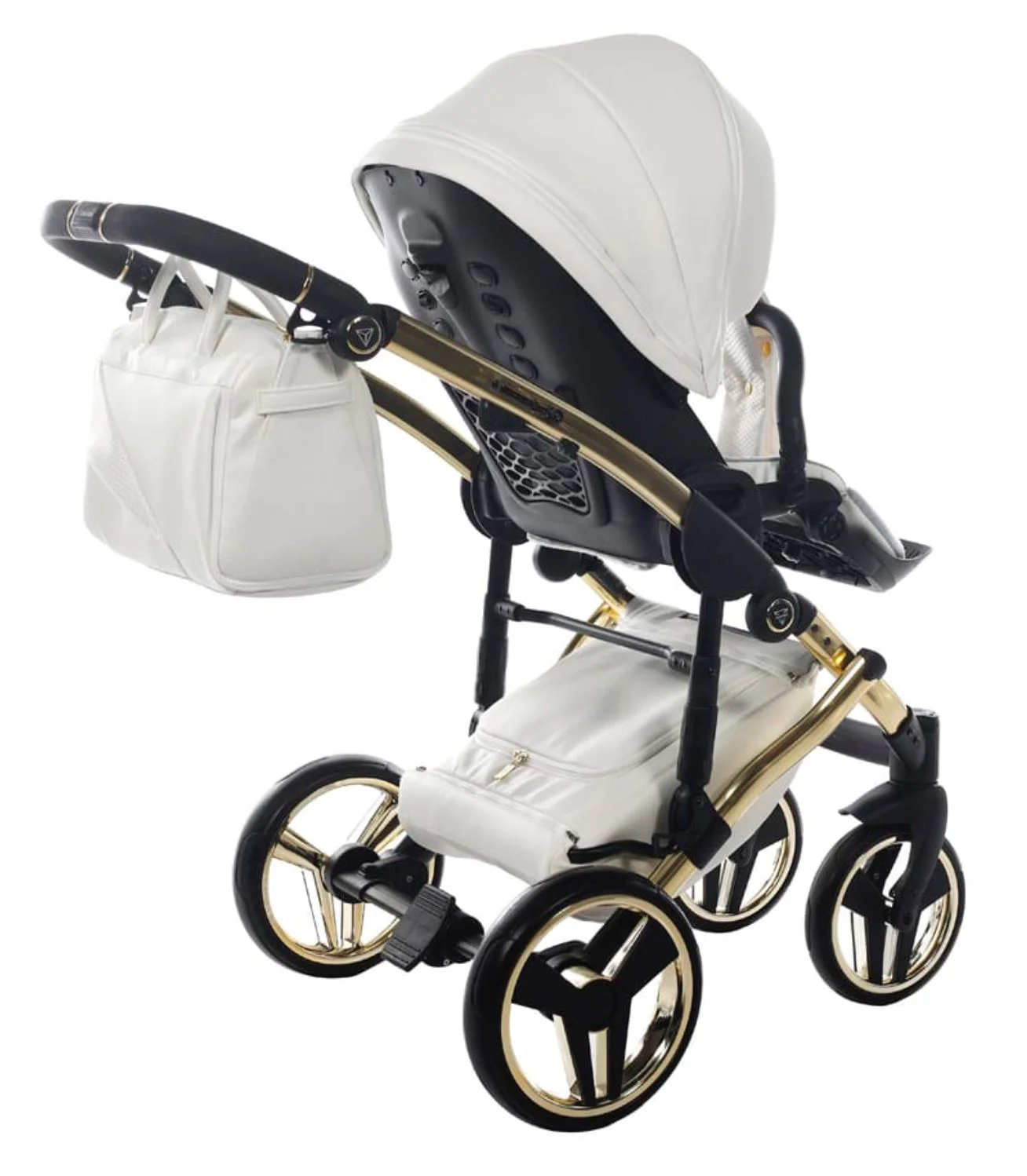Carucior 2 in 1 Junama Fluo Line v3 indyvidual Alb-auriu foto