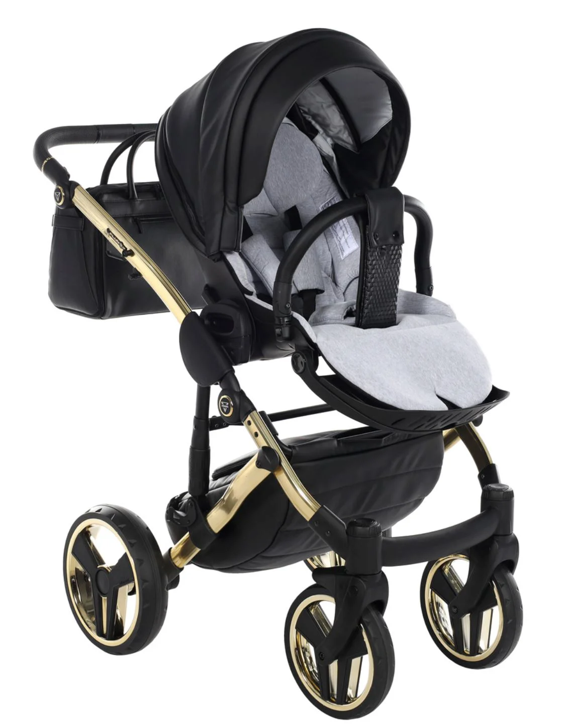 Carucior 2 in 1 Junama Fluo Line v3 Negru foto