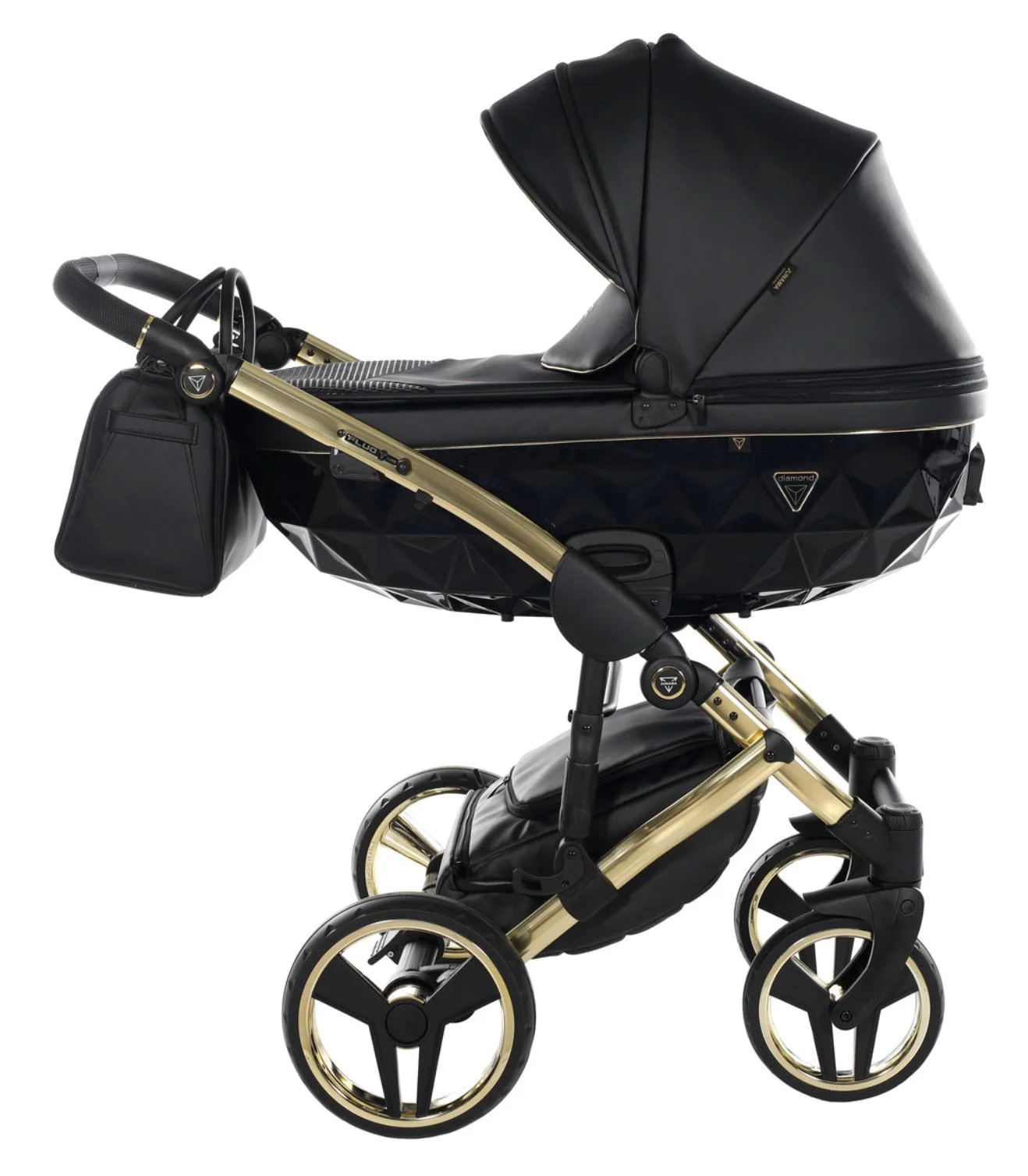 Carucior 2 in 1 Junama Fluo Line v3 Negru foto
