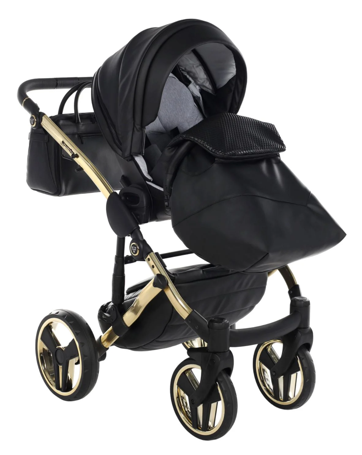 Carucior 2 in 1 Junama Fluo Line v3 Negru foto