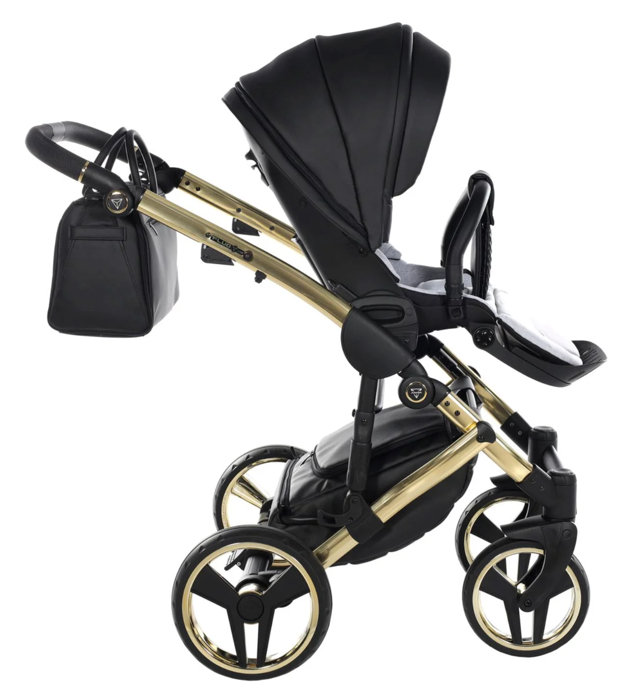Carucior 2 in 1 Junama Fluo Line v3 Negru foto