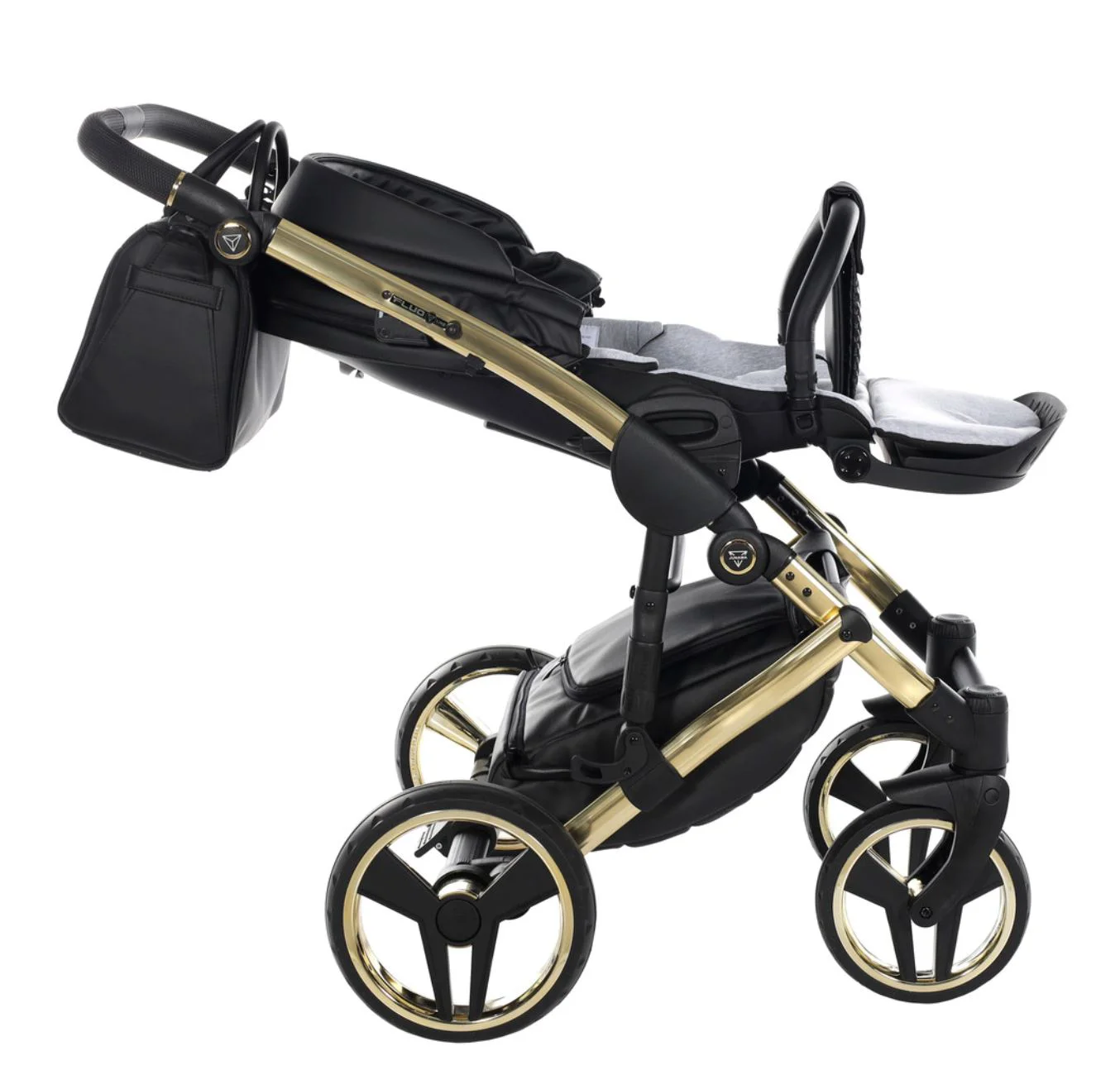Carucior 2 in 1 Junama Fluo Line v3 Negru foto