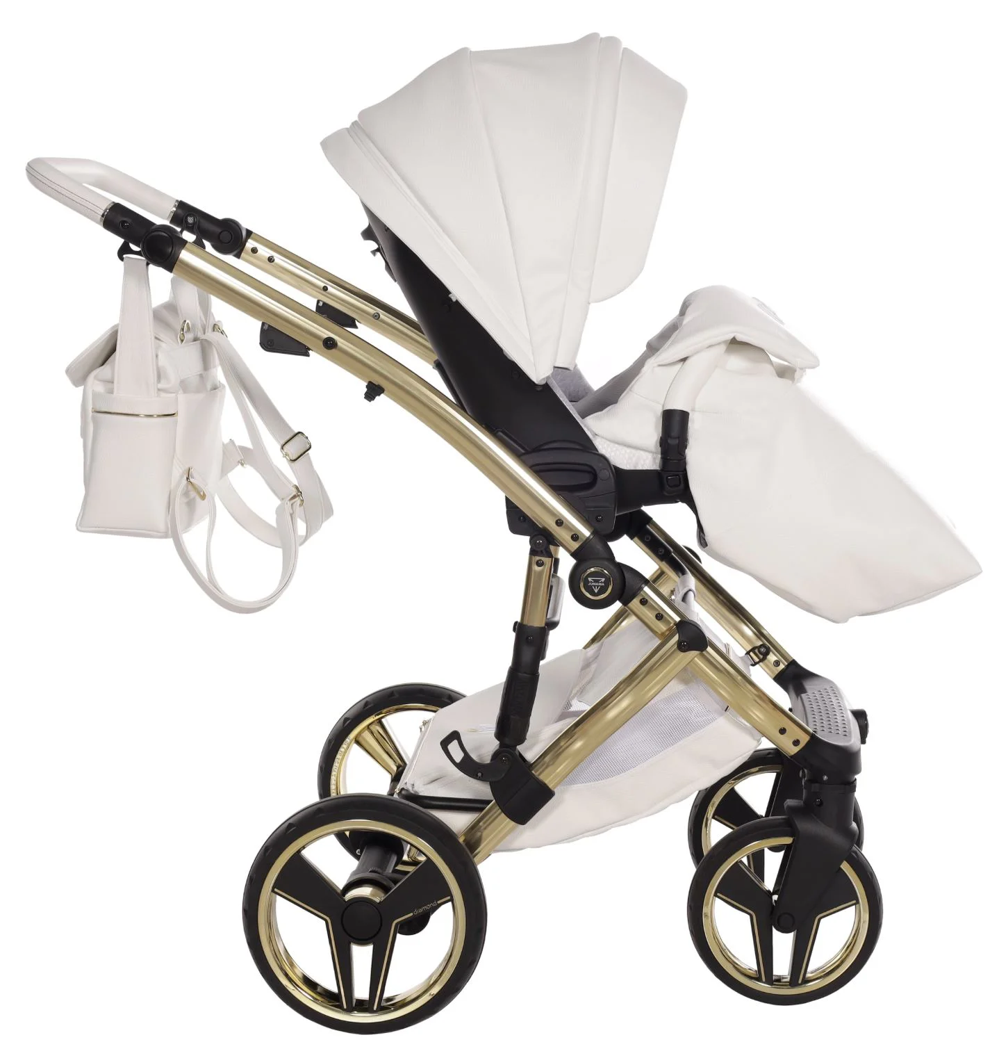 Carucior 2 in 1 Junama Candy Premium 02 Alb foto