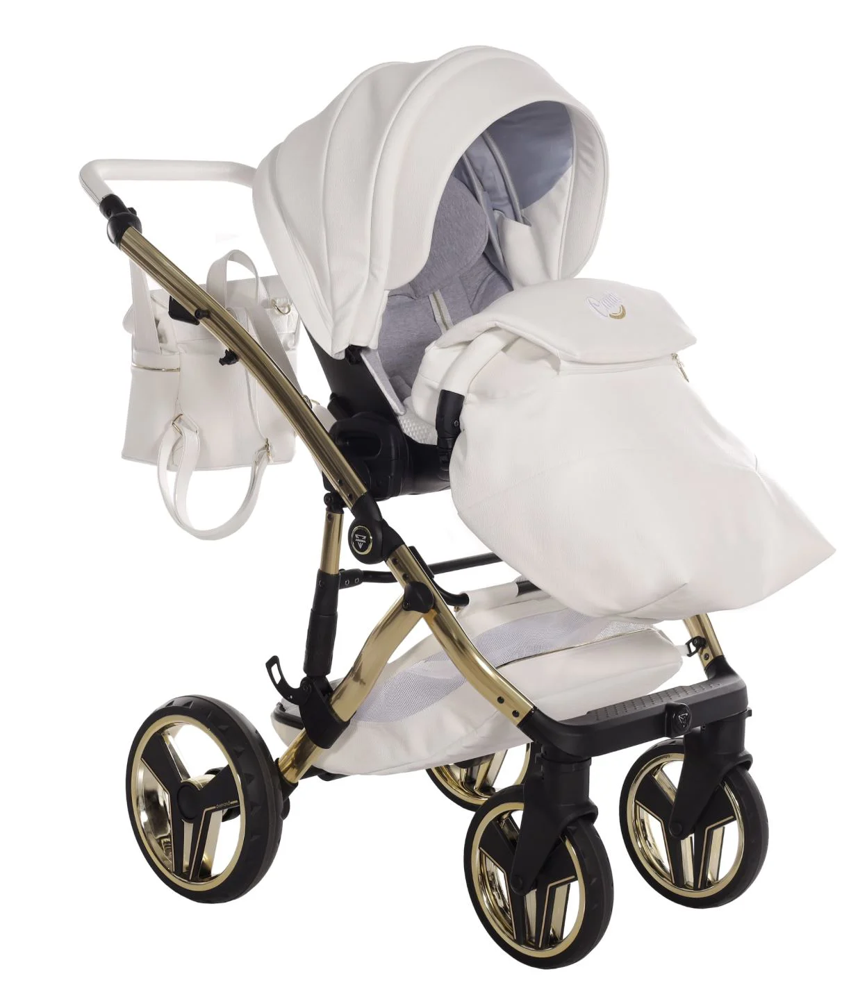 Carucior 2 in 1 Junama Candy Premium 02 Alb foto
