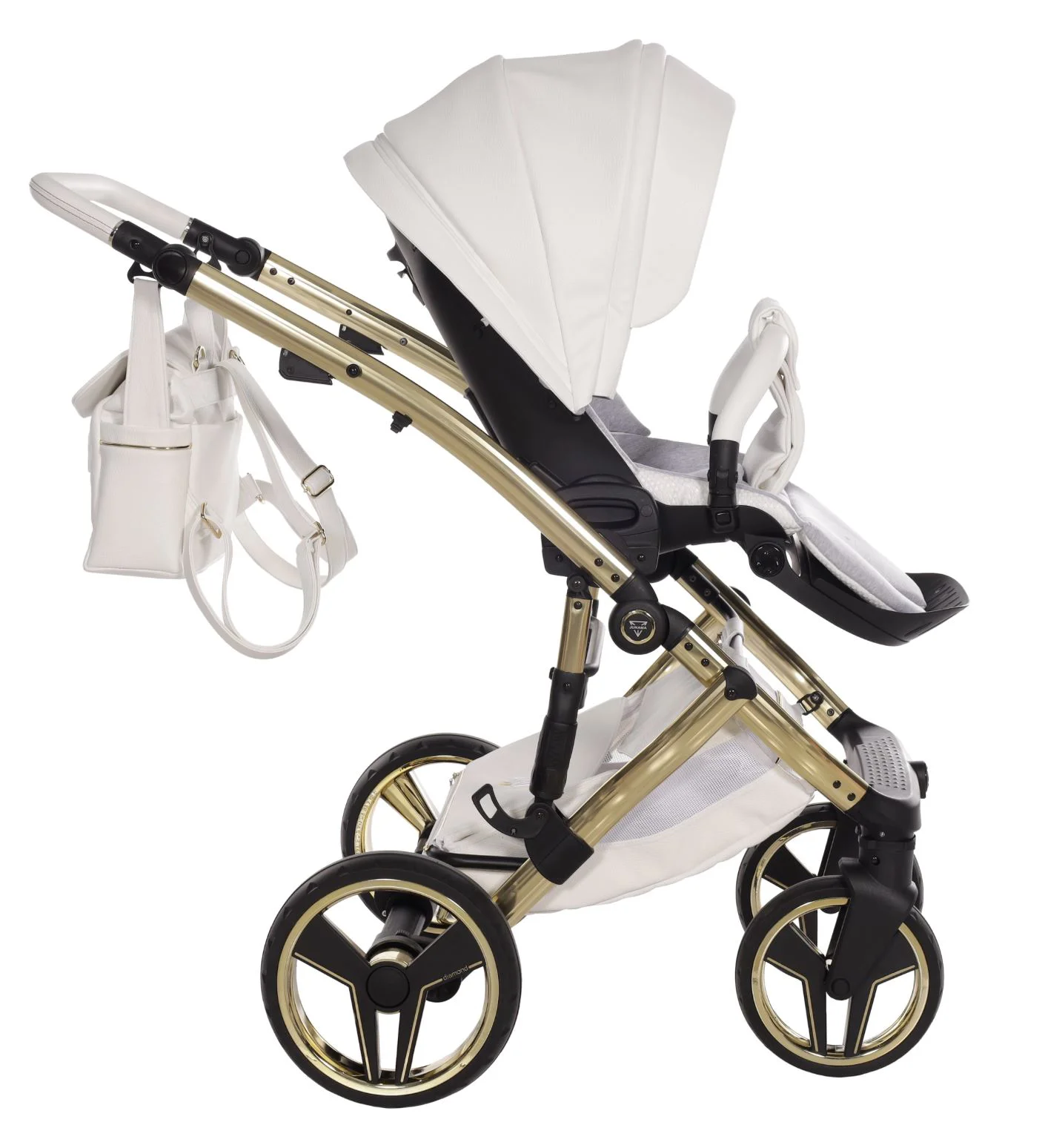 Carucior 2 in 1 Junama Candy Premium 02 Alb foto