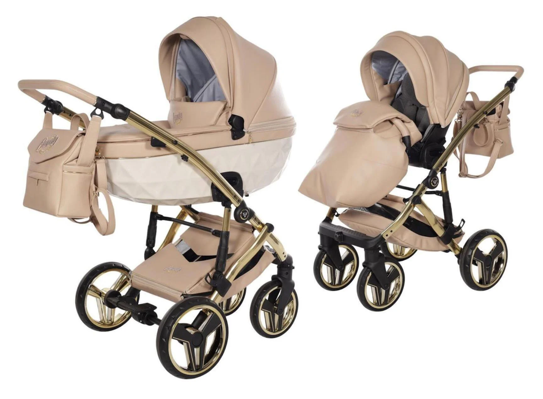 Carucior 2 in 1 Junama Candy Premium Bej foto