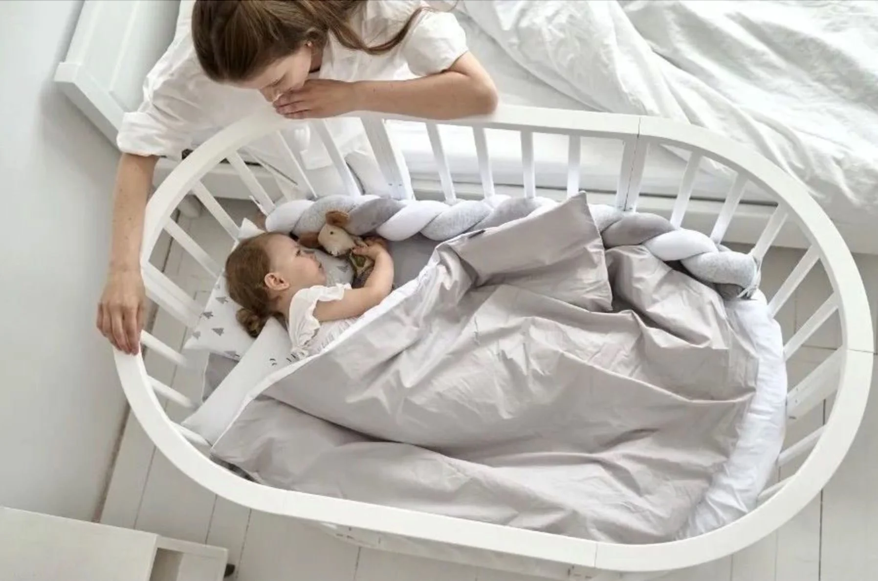 Patuc pentru copii 8 in 1 Kuzea Soare Oval Alb foto