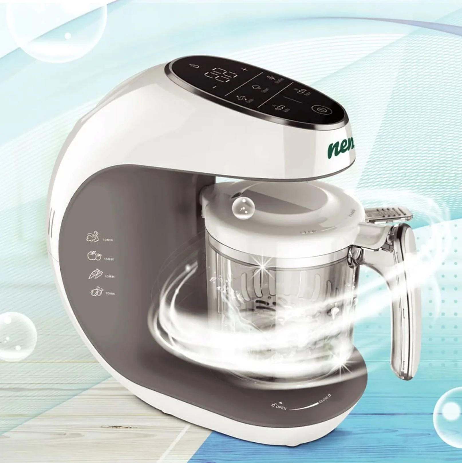 Aparat de gatit cu aburi Neno Cibo cu blender Alb foto
