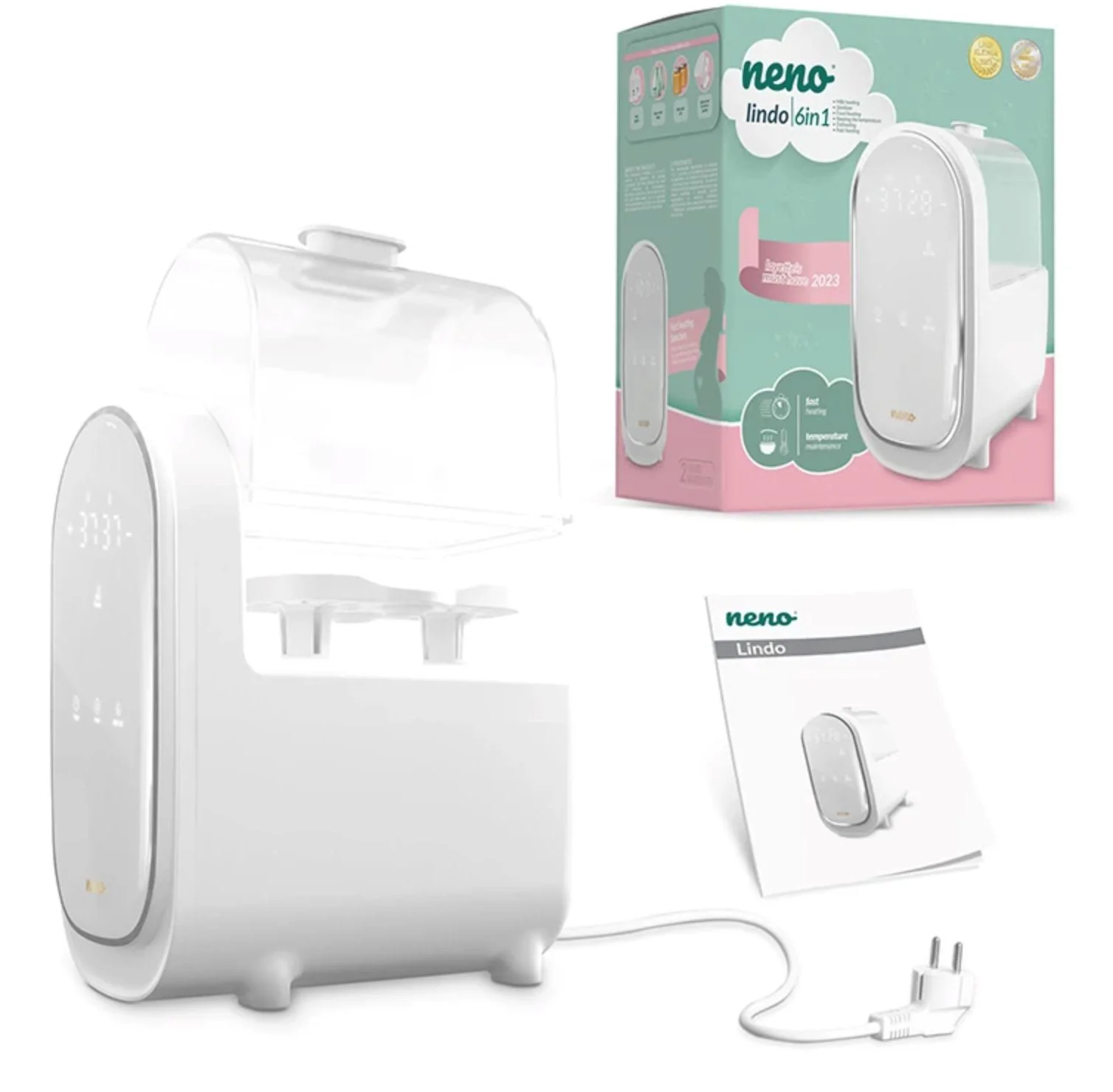 Sterilizator si incalzitor biberoane 6 in 1 Neno Lindo Alb foto