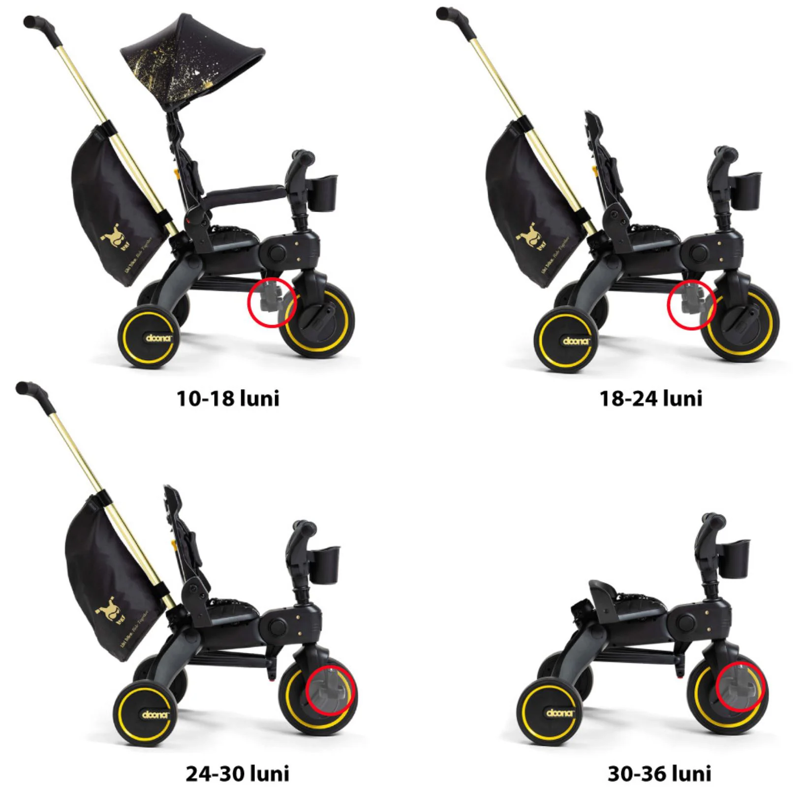 Детский трехколесный велосипед Doona Liki Trike Gold foto