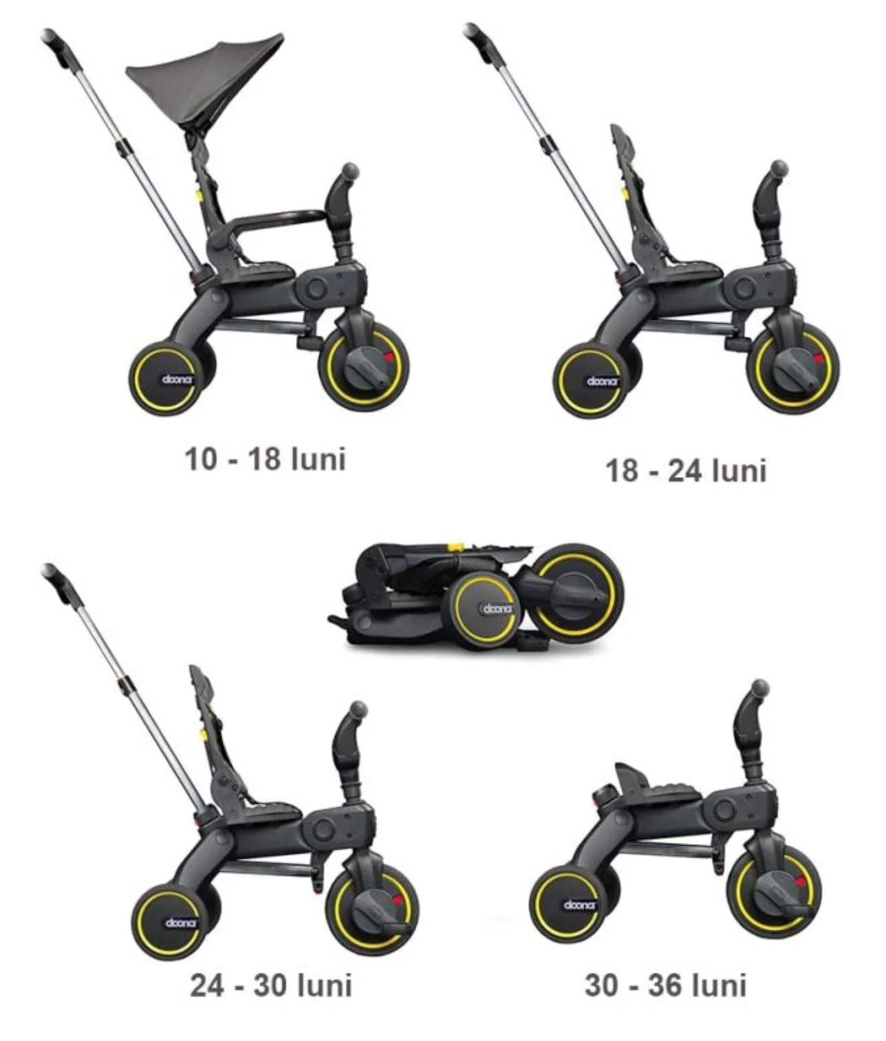 Tricicleta pentru copii Doona Liki Trike S1 Grey Hound foto