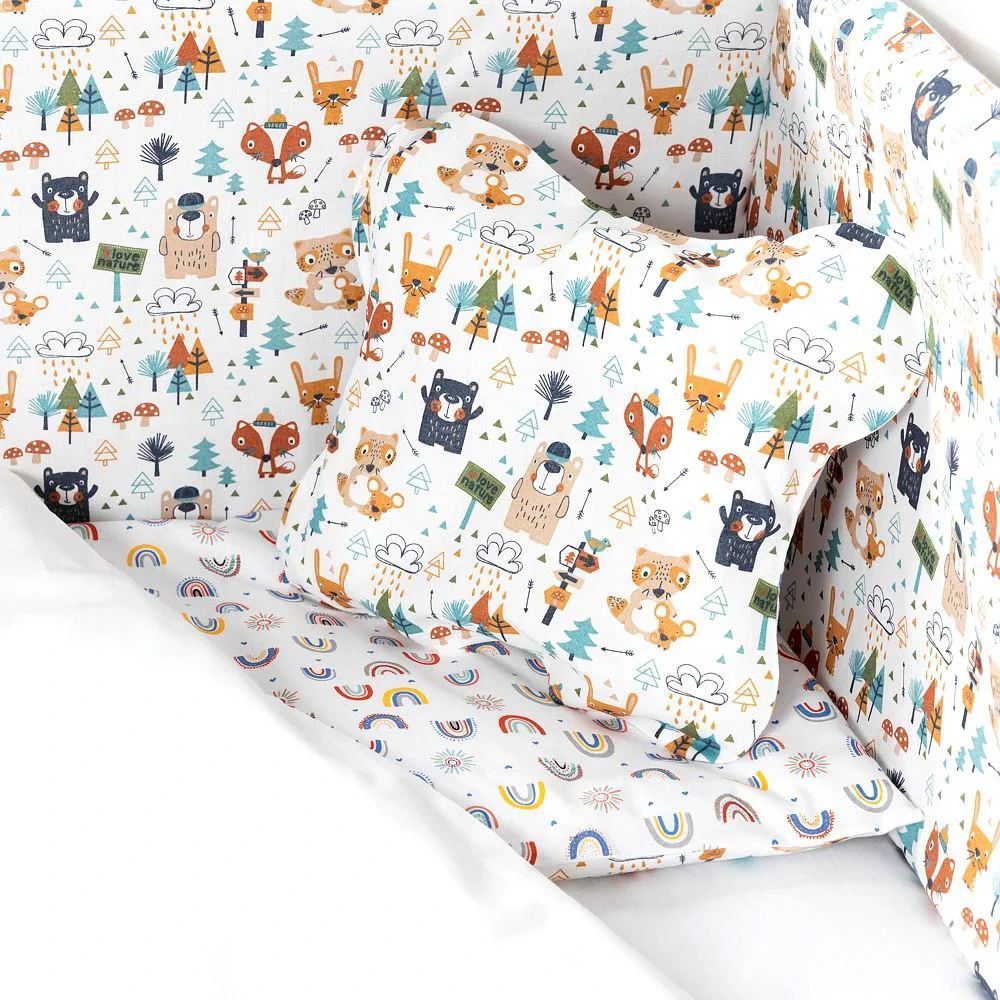 Комплект постельного белья PernaMea Baby Forest Blue для детской кроватки (8 предметов), 120x60 см foto
