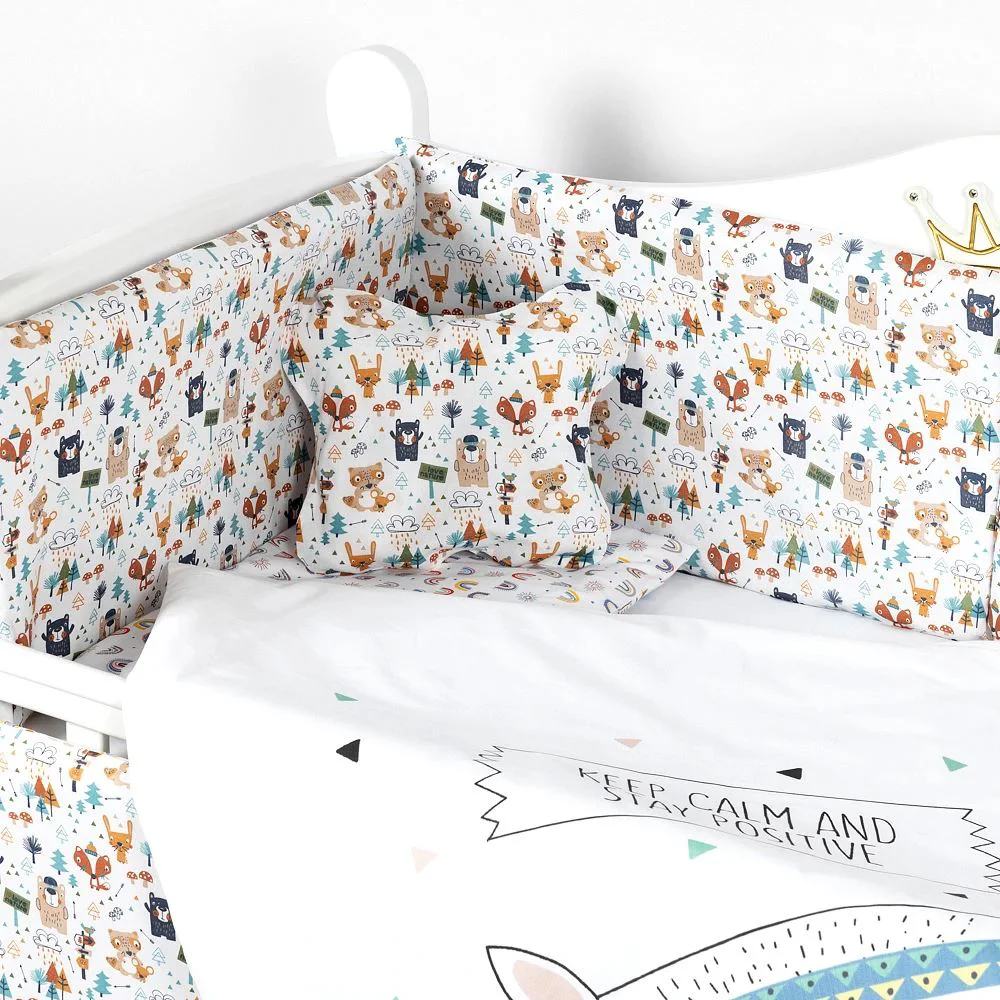 Комплект постельного белья PernaMea Baby Forest Blue для детской кроватки (8 предметов), 120x60 см foto