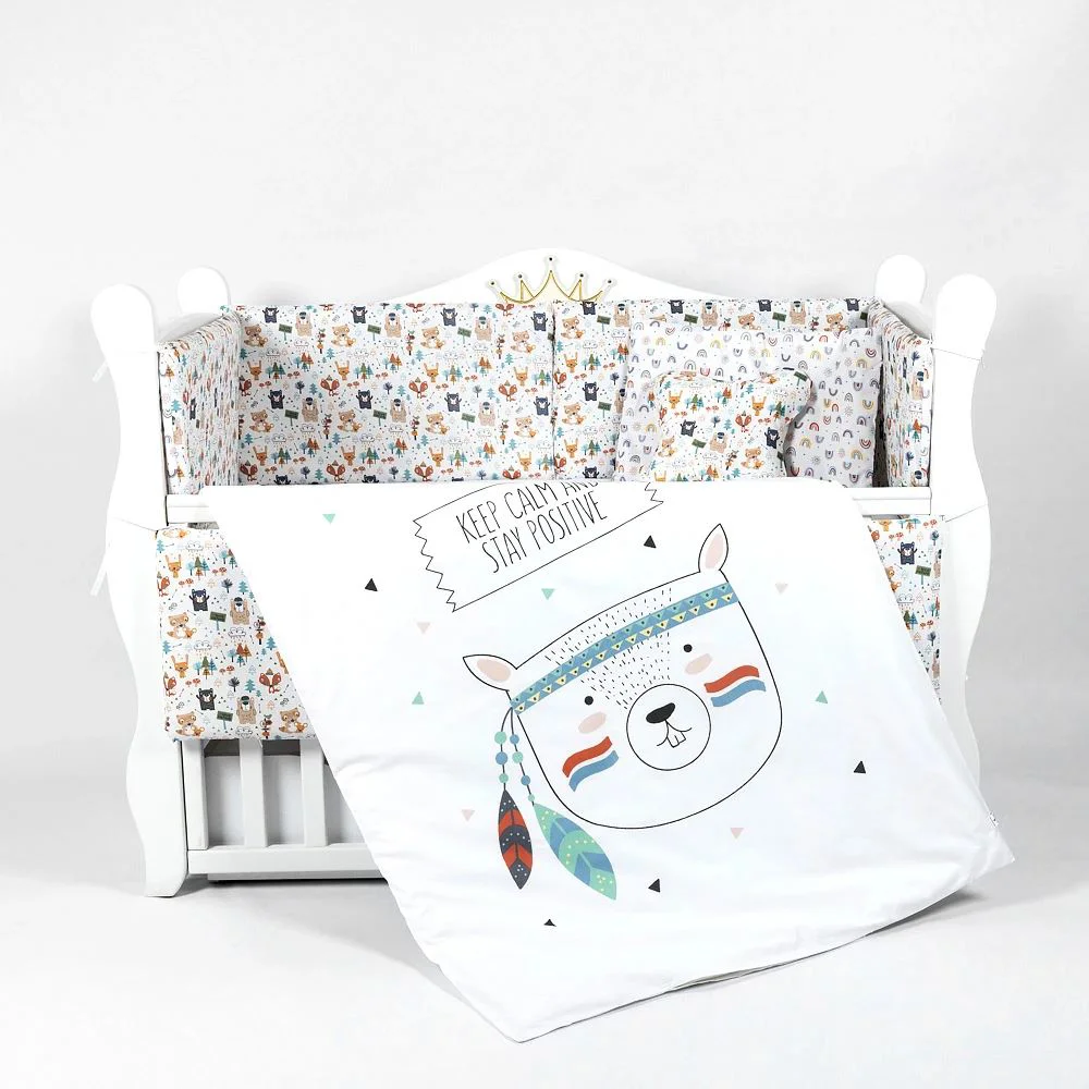 Комплект постельного белья PernaMea Baby Forest Blue для детской кроватки (8 предметов), 120x60 см foto