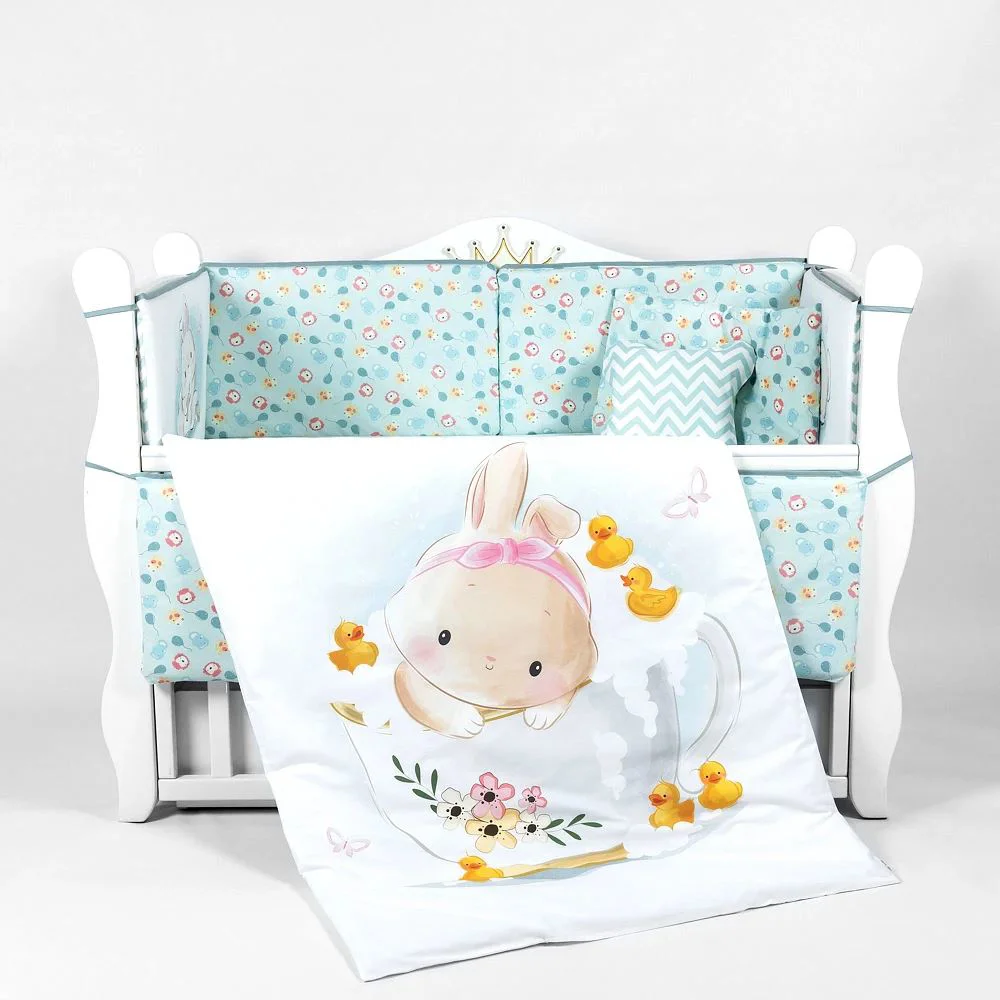 Комплект постельного белья для кроватки PernaMea Baby Little Bunny (8 предметов), 120x60 см foto