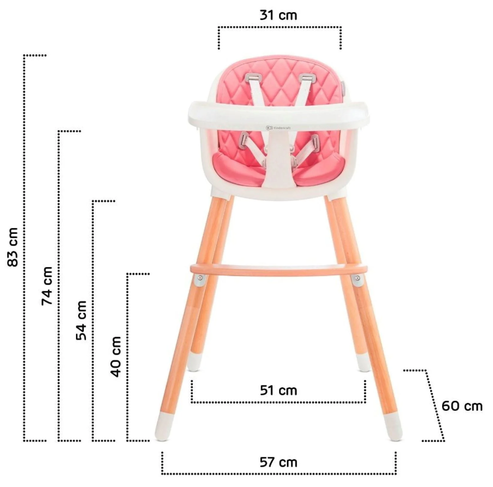Scaun de masa 2in1 Kinderkraft Sienna Roz foto