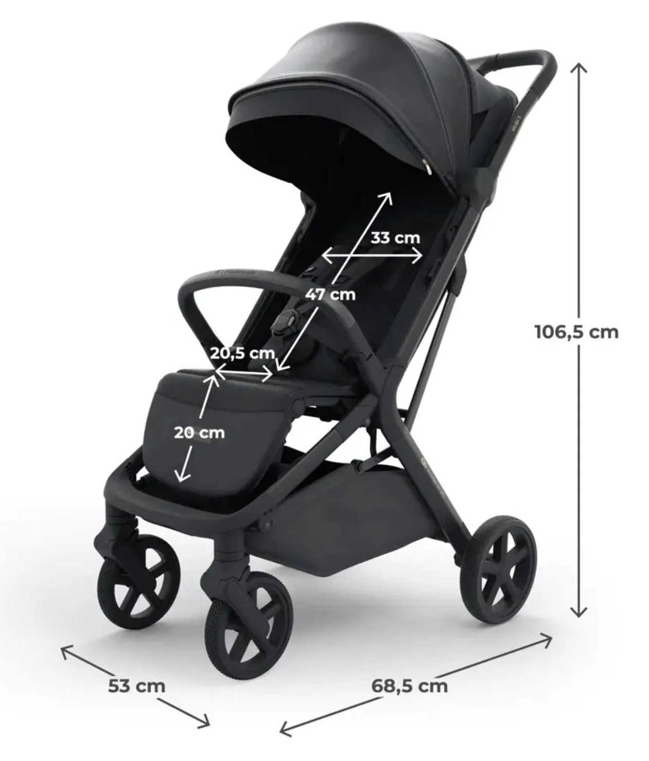 Прогулочная коляска Kinderkraft Nubi 3 Миднайт Чёрный foto