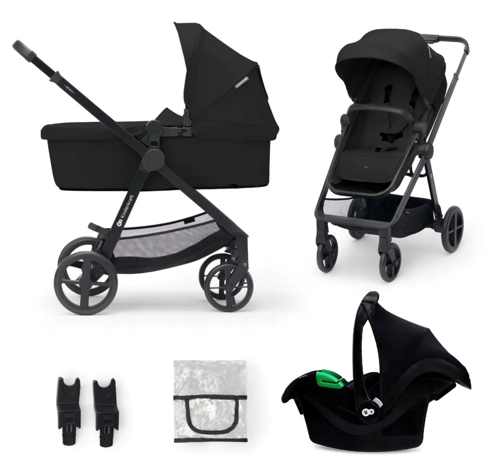 Carucior 3 in 1 Kinderkraft Newly Mink Pro Negru foto