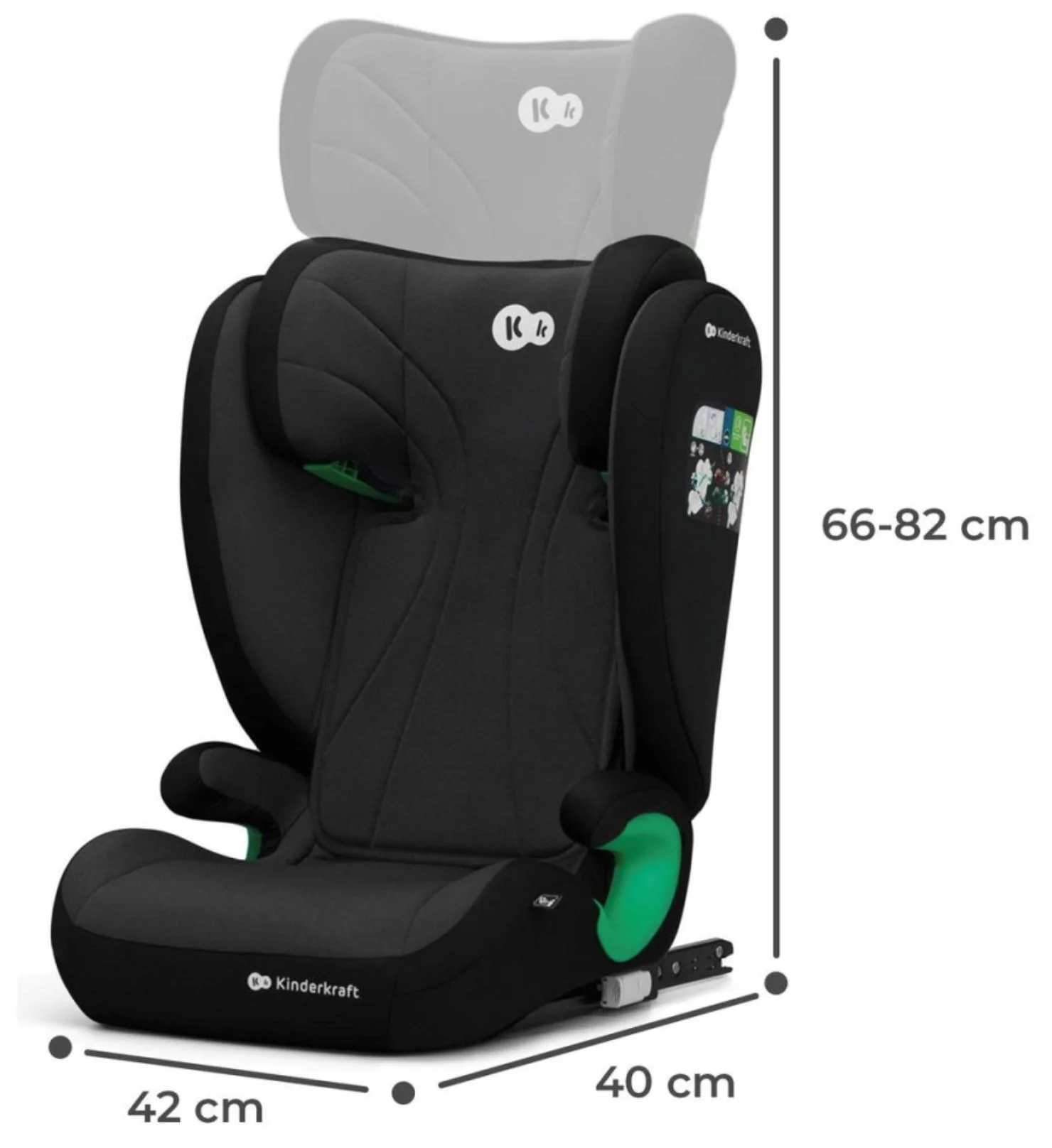 Scaun auto pentru copii Kinderkraft Junior Fix 2 i-Size Negru foto