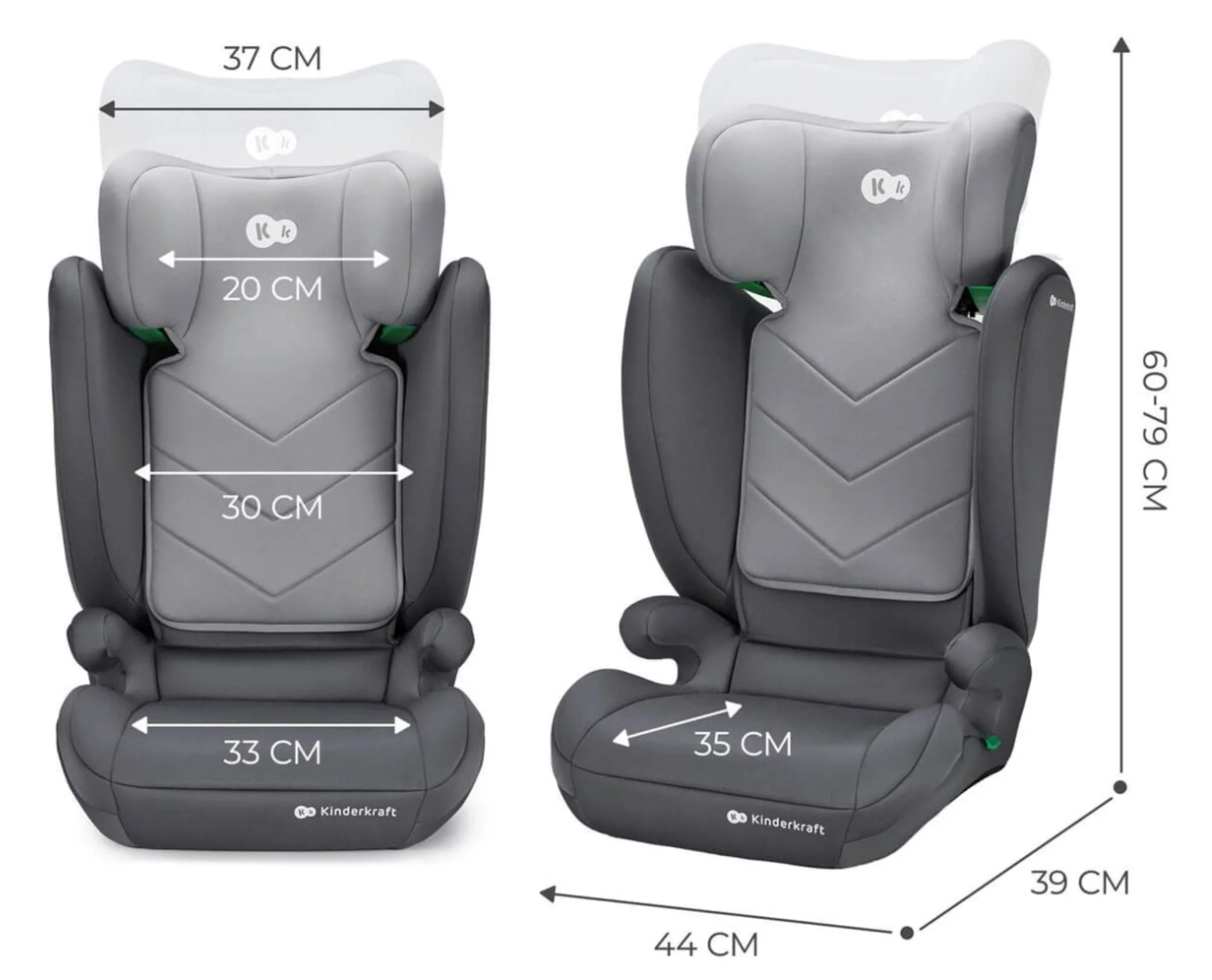 Scaun auto pentru copii Kinderkraft I-Spark i-Size Gri foto