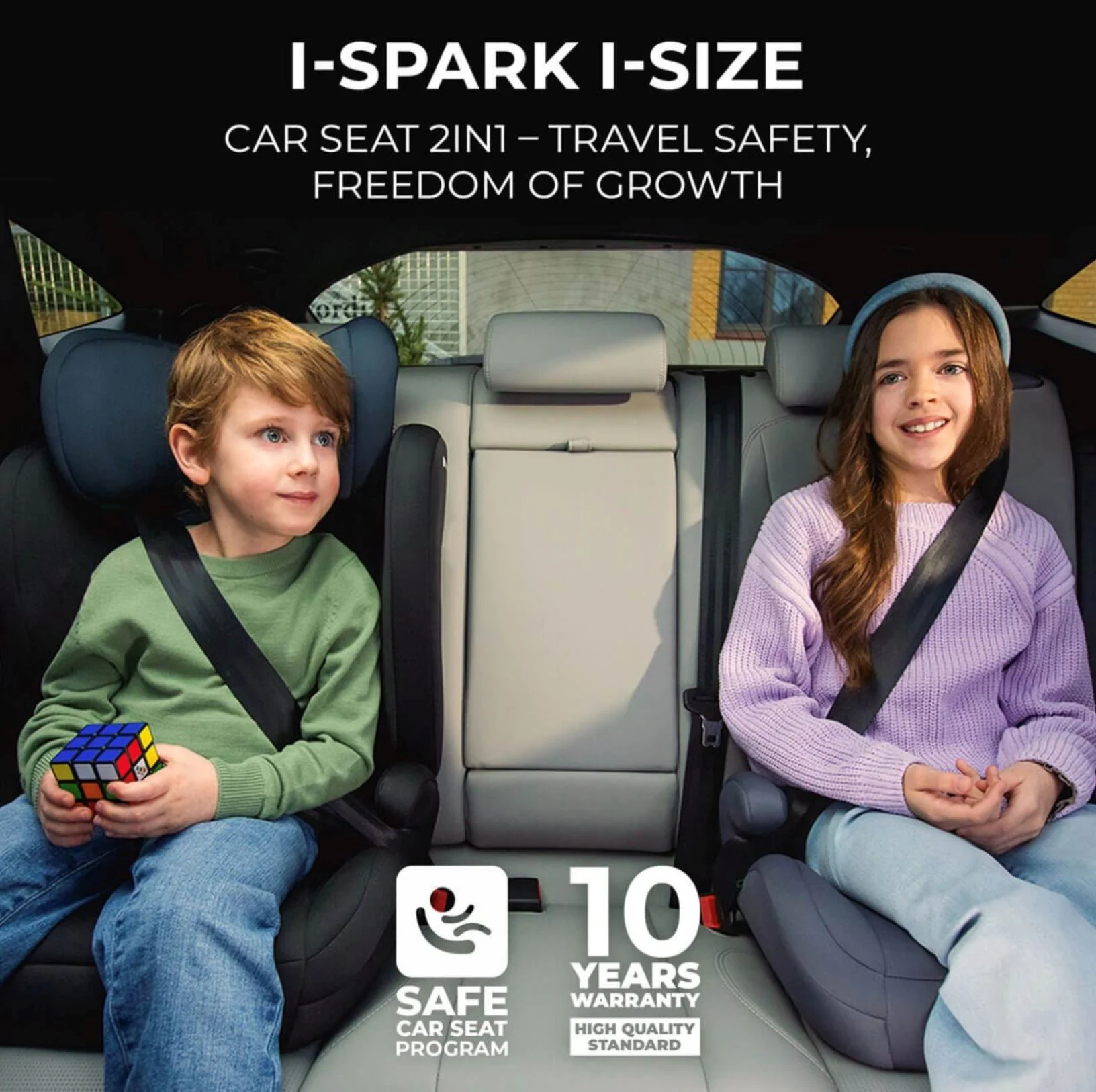 Scaun auto pentru copii Kinderkraft I-Spark i-Size Gri foto