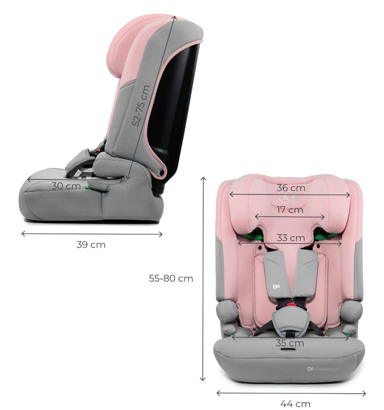 Scaun auto pentru copii Kinderkraft I-Comfy i-Size Roz foto