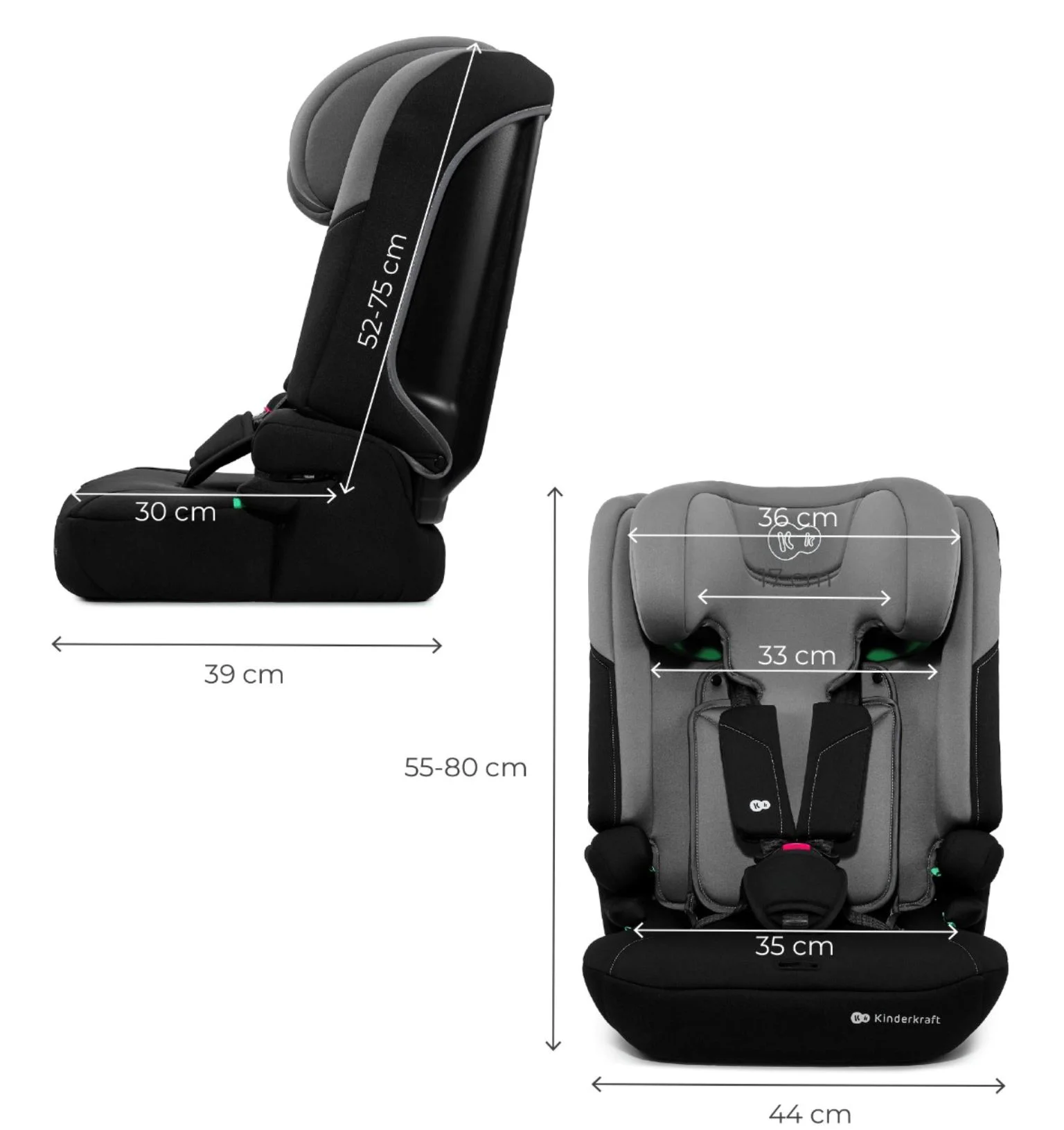 Scaun auto pentru copii Kinderkraft I-Comfy i-Size Gri foto