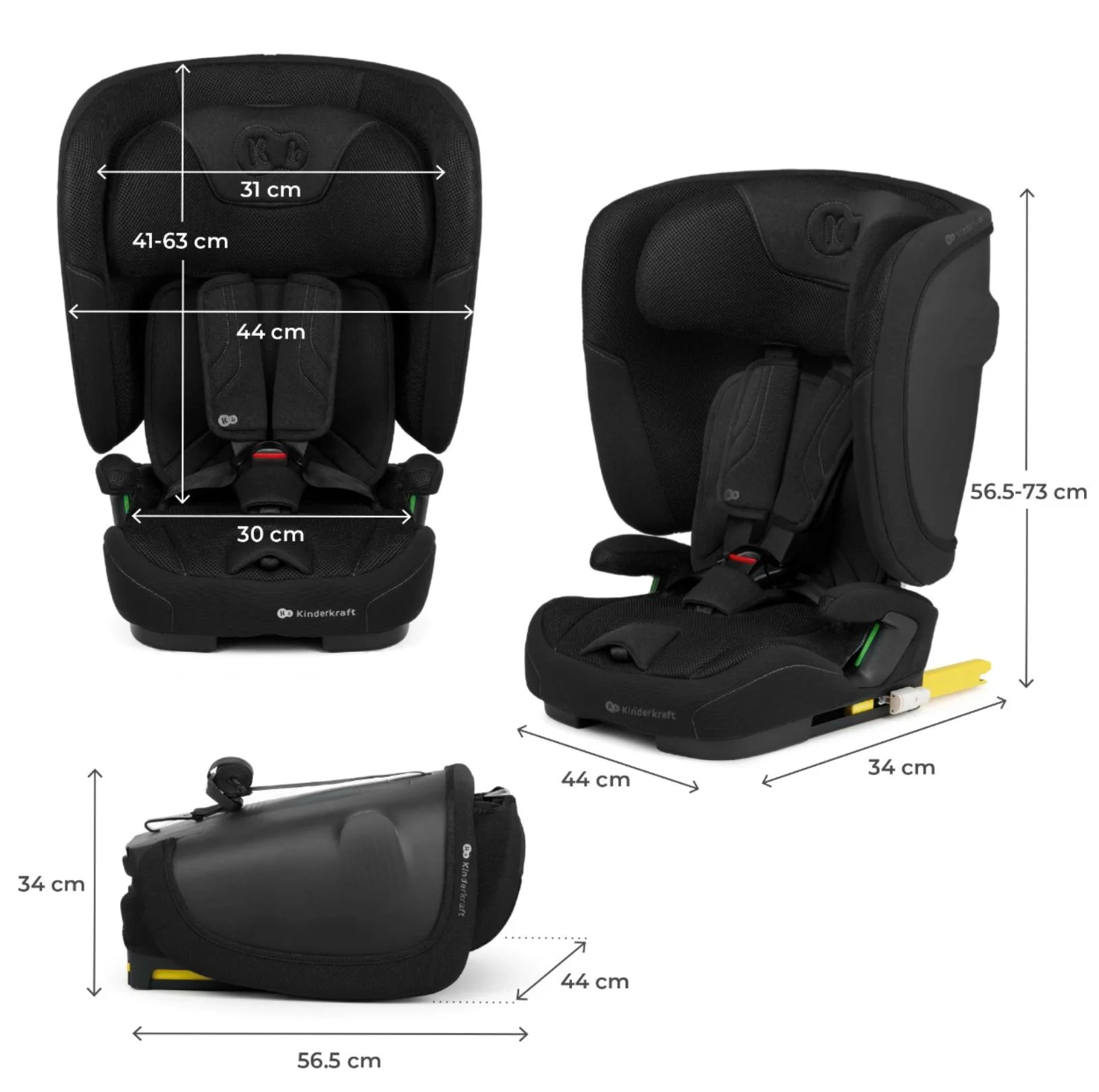 Scaun auto pentru copii Kinderkraft Fix2Go i-Size Negru foto