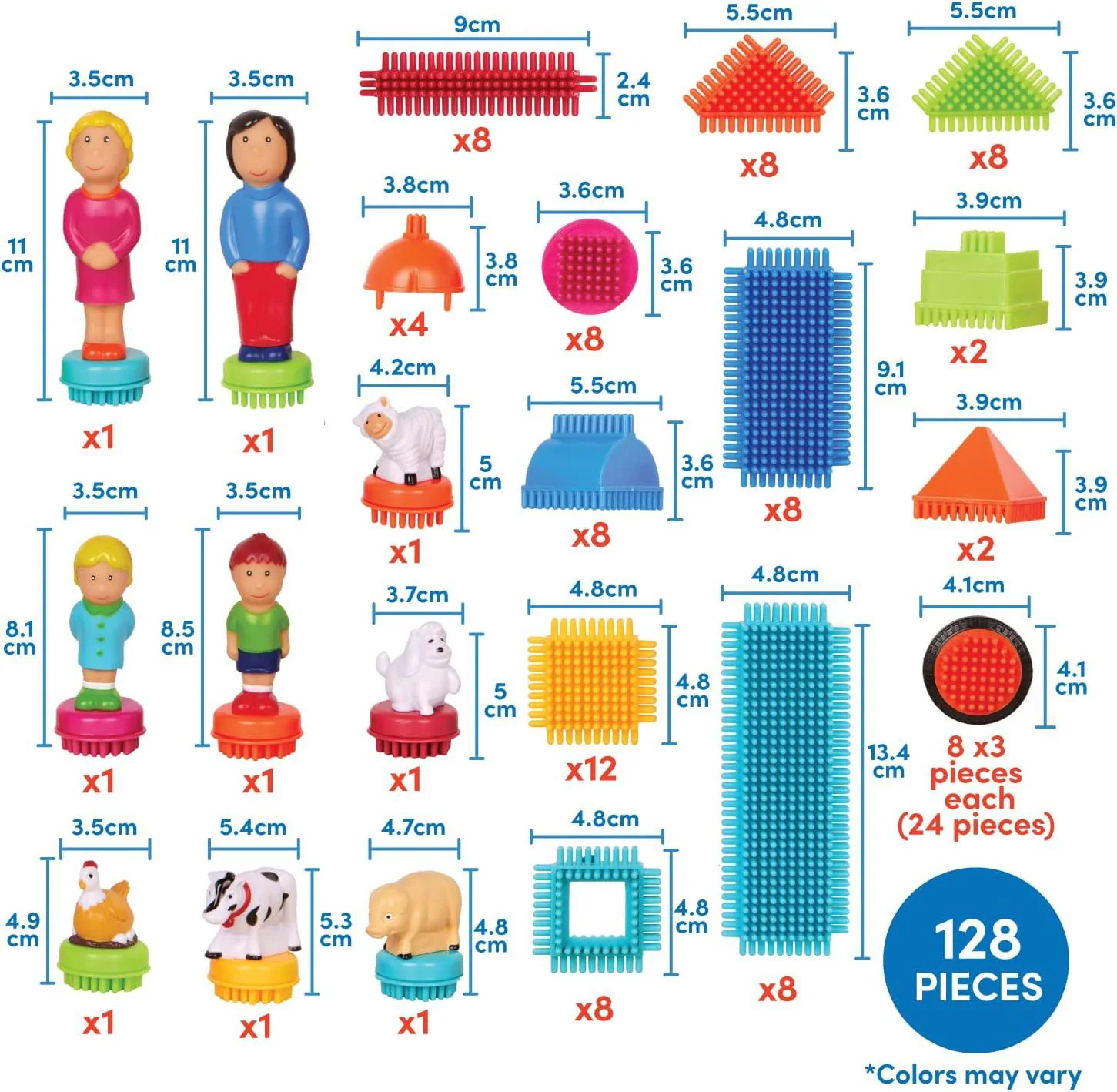 Set de constructie Battat Bristle Blocks in cutie, 113 buc. foto