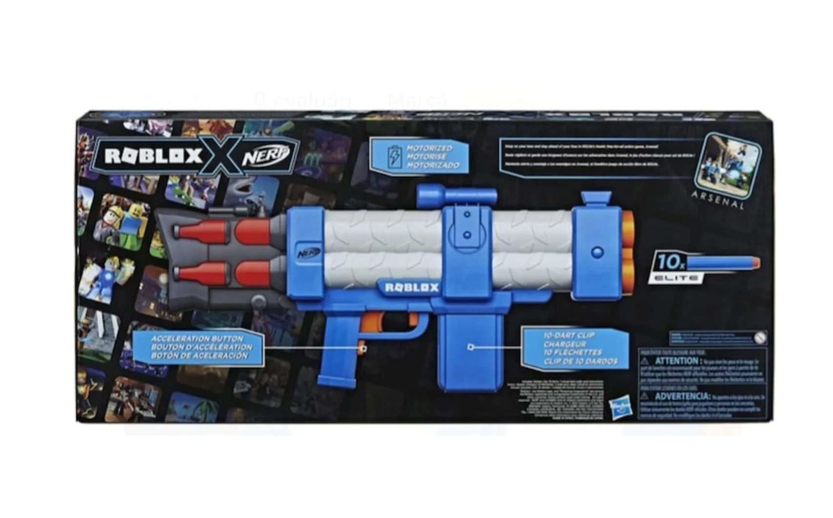 Моторизованный бластер Nerf Roblox Arsenal: Pulse Laser, 10 стрел foto