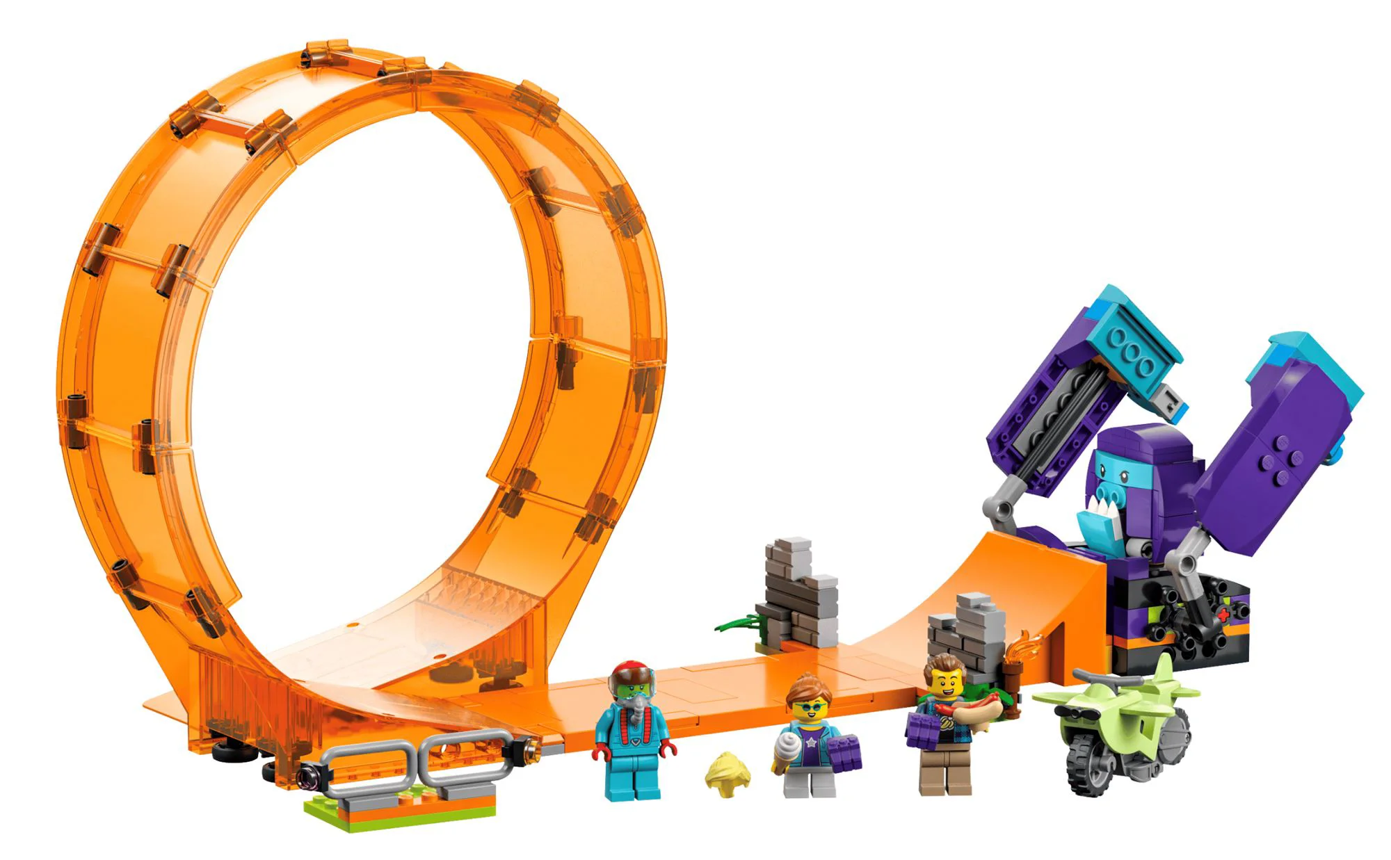 Set de constructie Lego City Bucla de cascadorie cu cimpanzeul, 226 el. foto