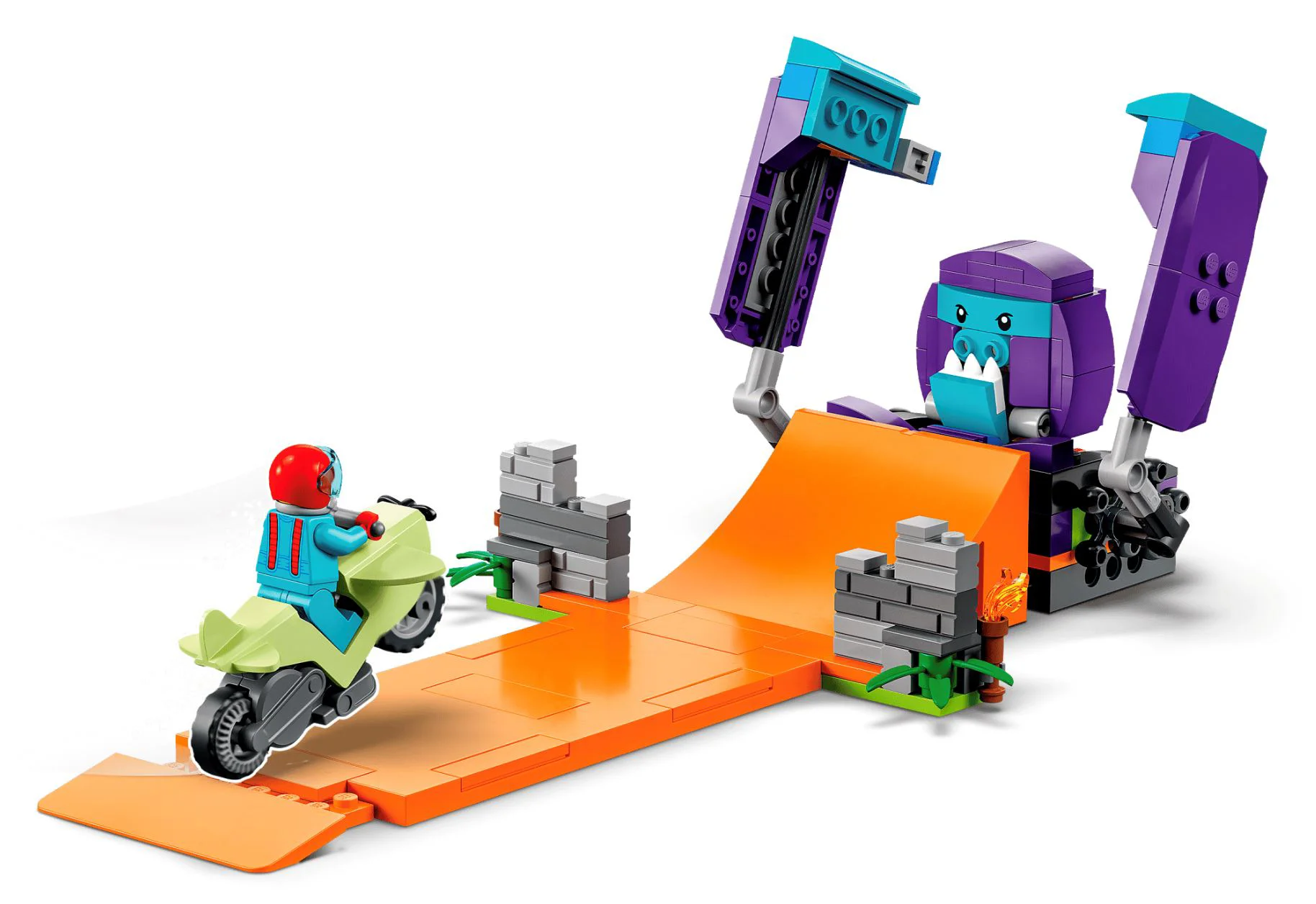 Set de constructie Lego City Bucla de cascadorie cu cimpanzeul, 226 el. foto