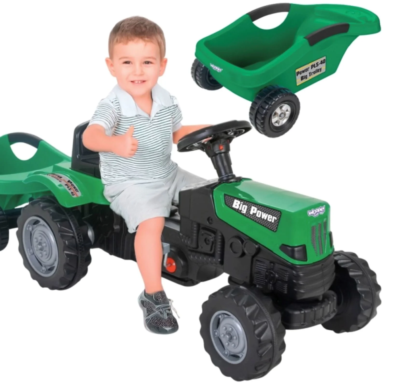 Tractor cu remorca Pilsan Power Verde foto