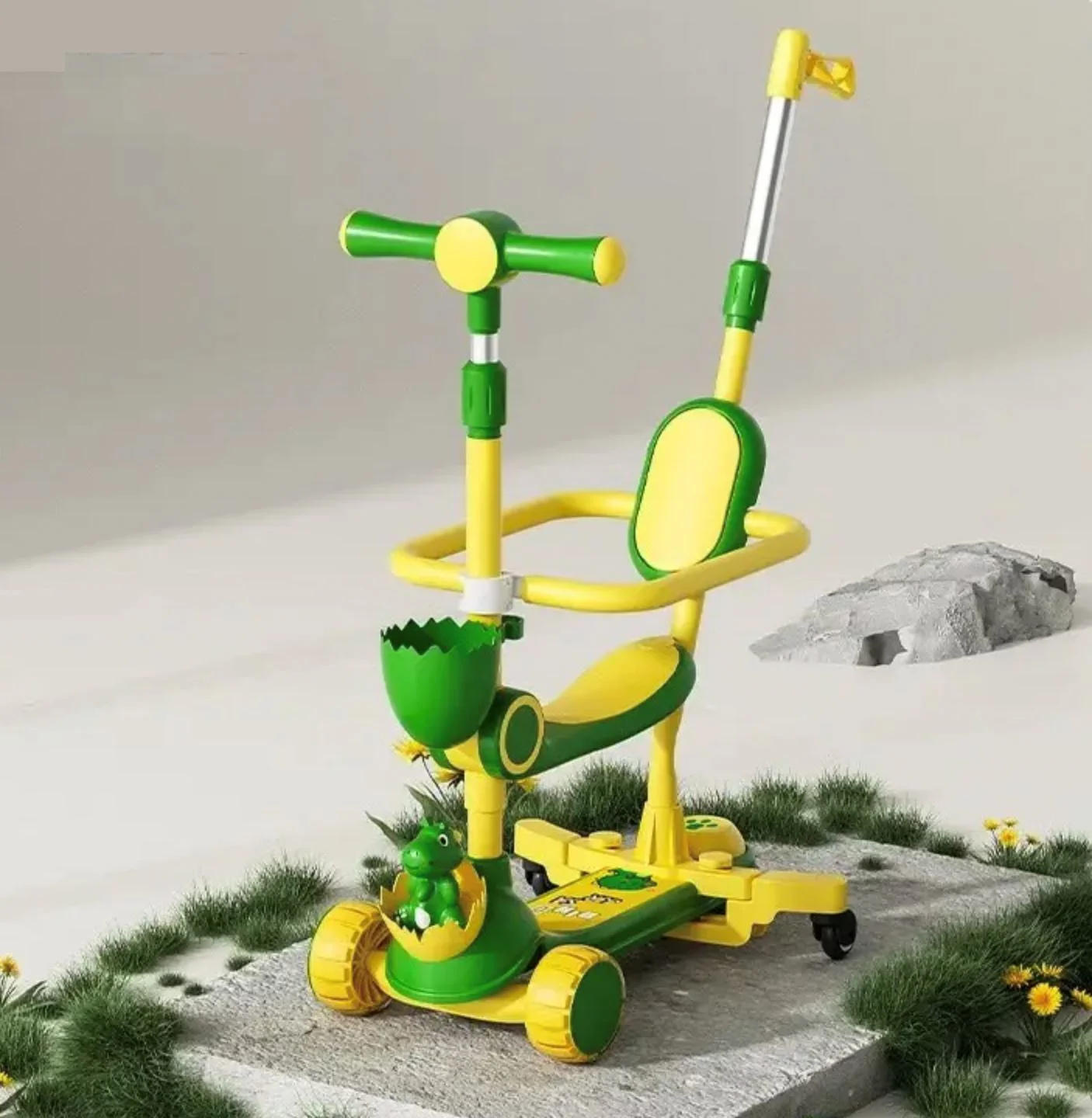 Trotineta pentru copii Scooter cu trei roti si lumini, in sortiment foto