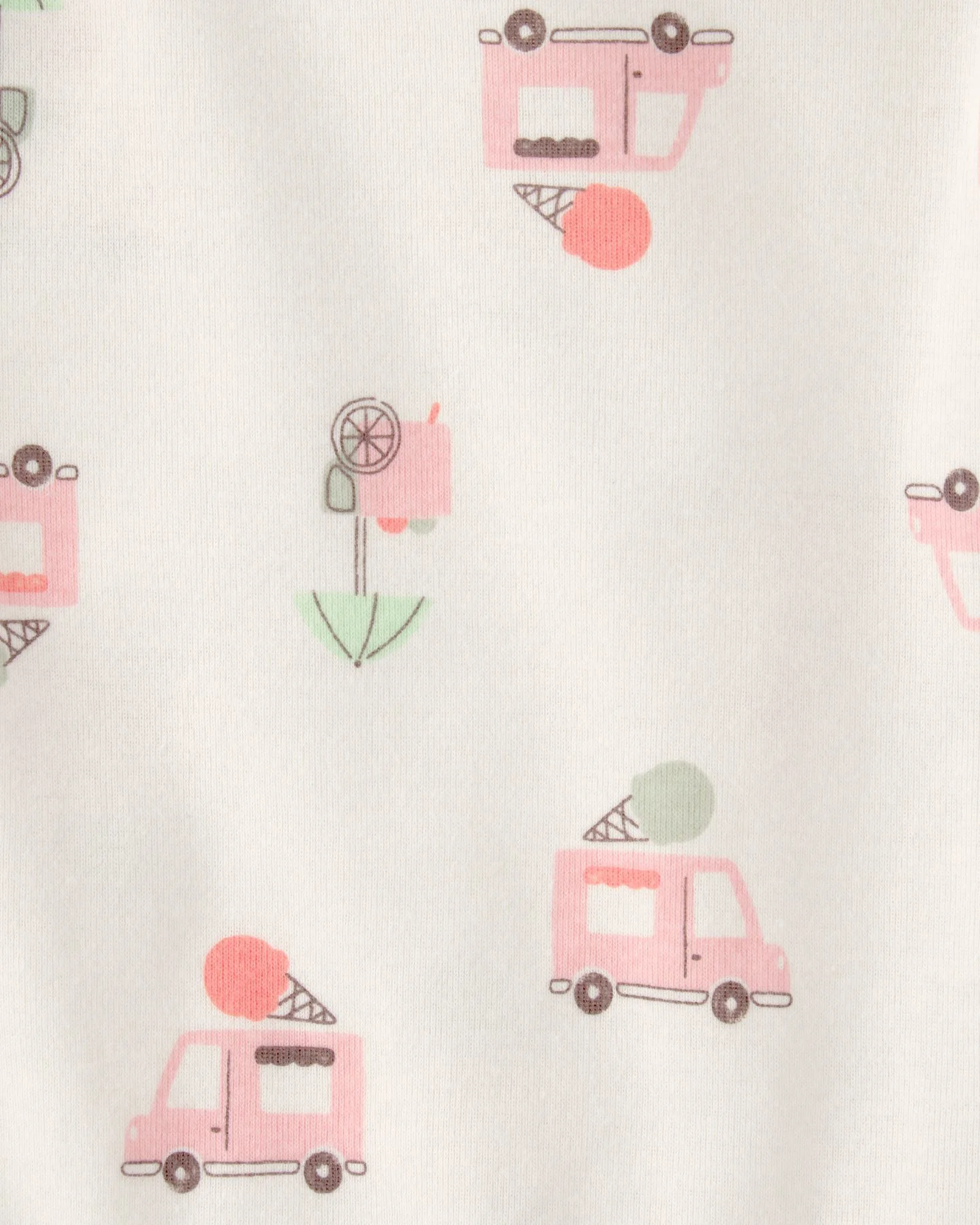 Carter's Set 3 piese Pink Stripes Ice Cream - tricou, body si pantaloni scurti foto