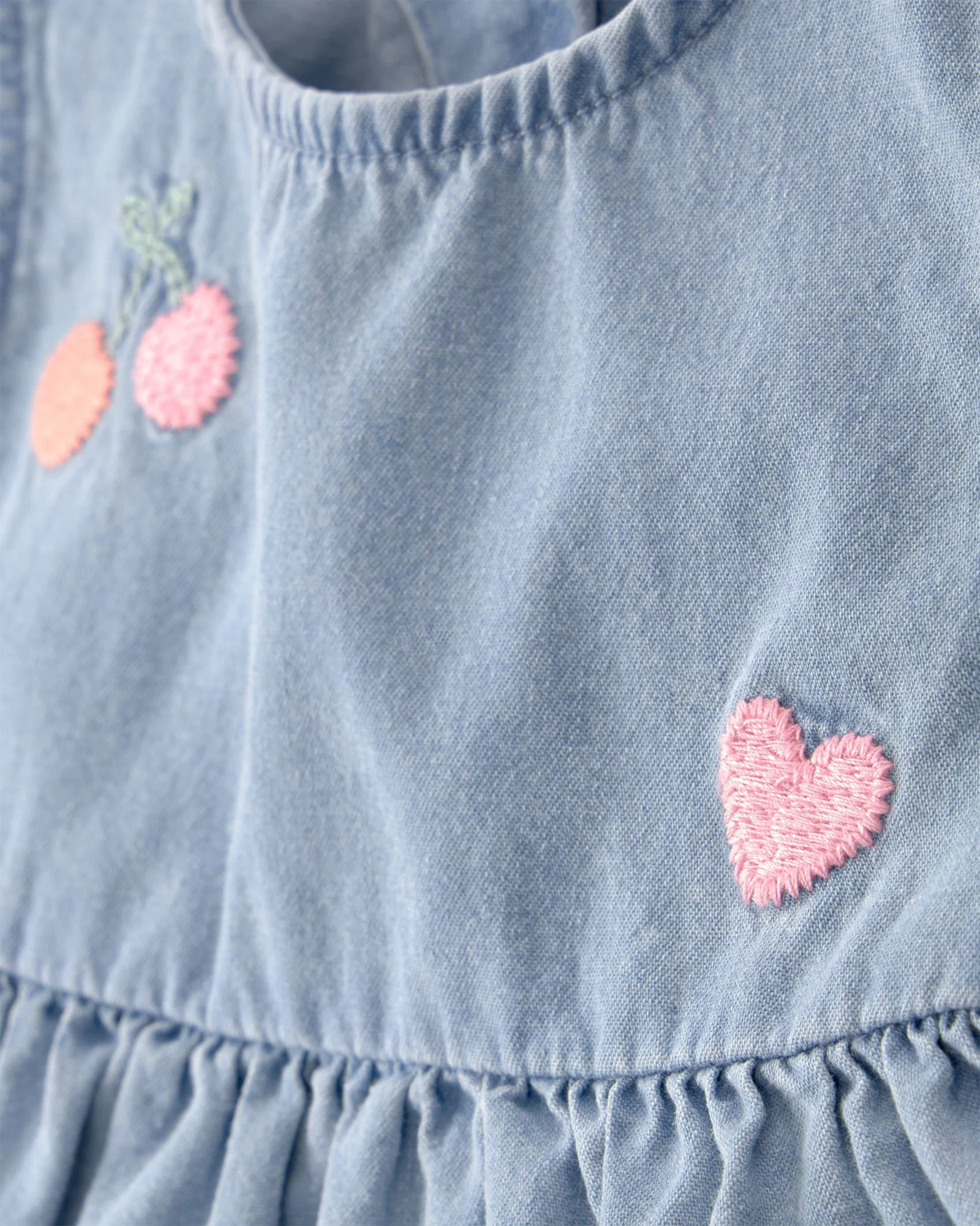 Carter's Set 3 piese Chambray Cherry - top fara maneci, body si pantaloni scurti foto