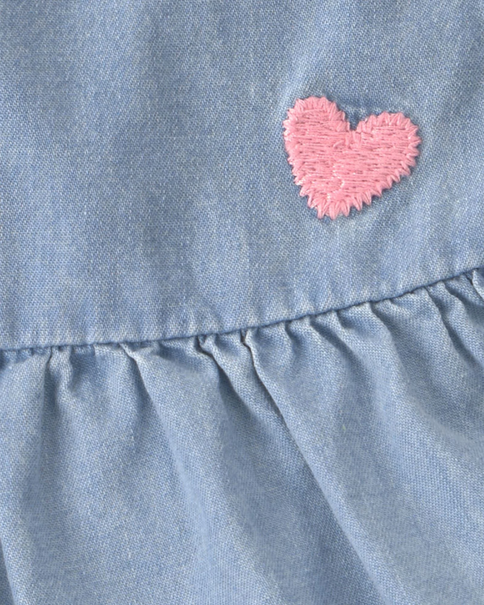 Carter's Set 3 piese Chambray Cherry - top fara maneci, body si pantaloni scurti foto