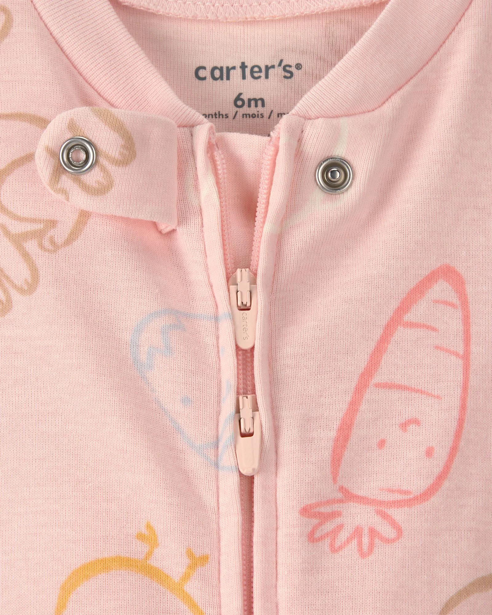 Carter's Хлопковая пижама с пинетками Easter Pink Bunny foto