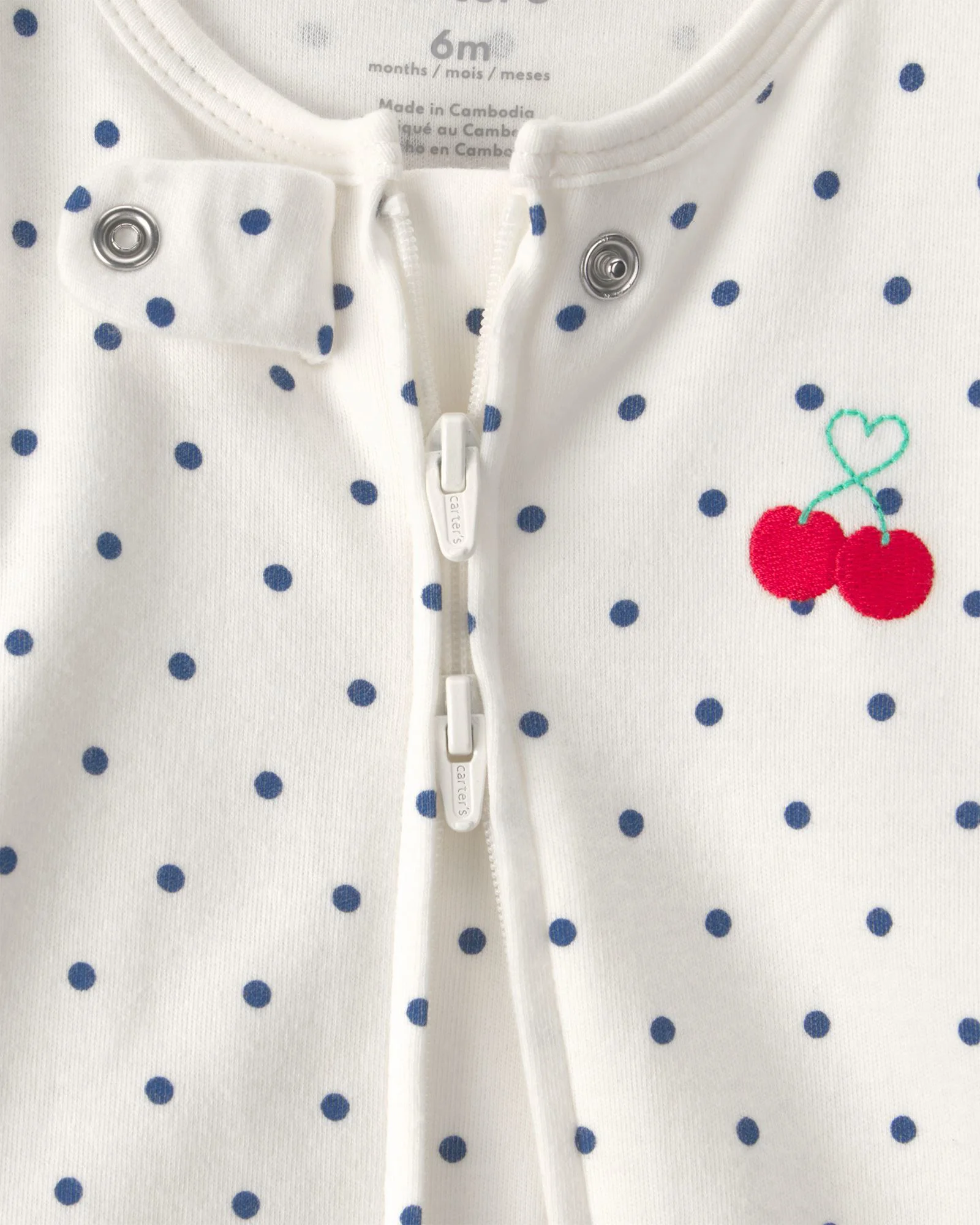 Carter's Хлопковая пижама с пинетками Cherry Polka Dot foto