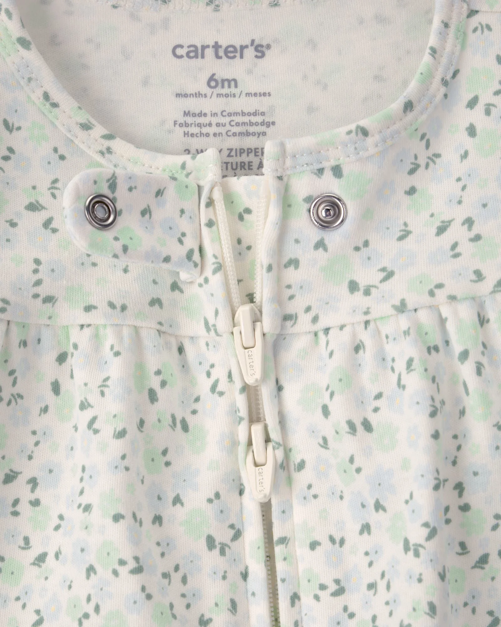 Carter's Хлопковая пижама с пинетками Ditsy Floral Flutter foto