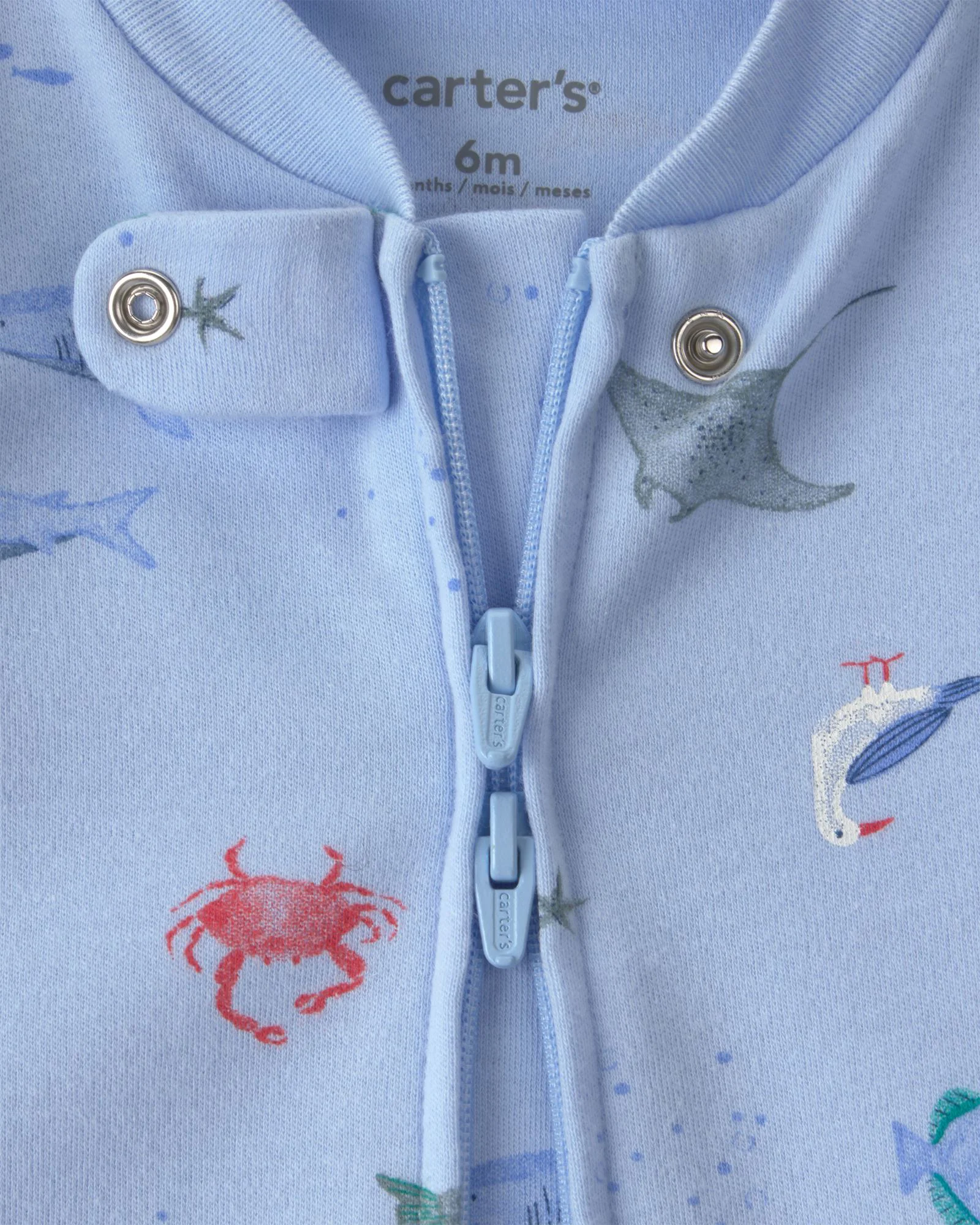 Carter's Pijama din bumbac cu botosei Sea Animals foto