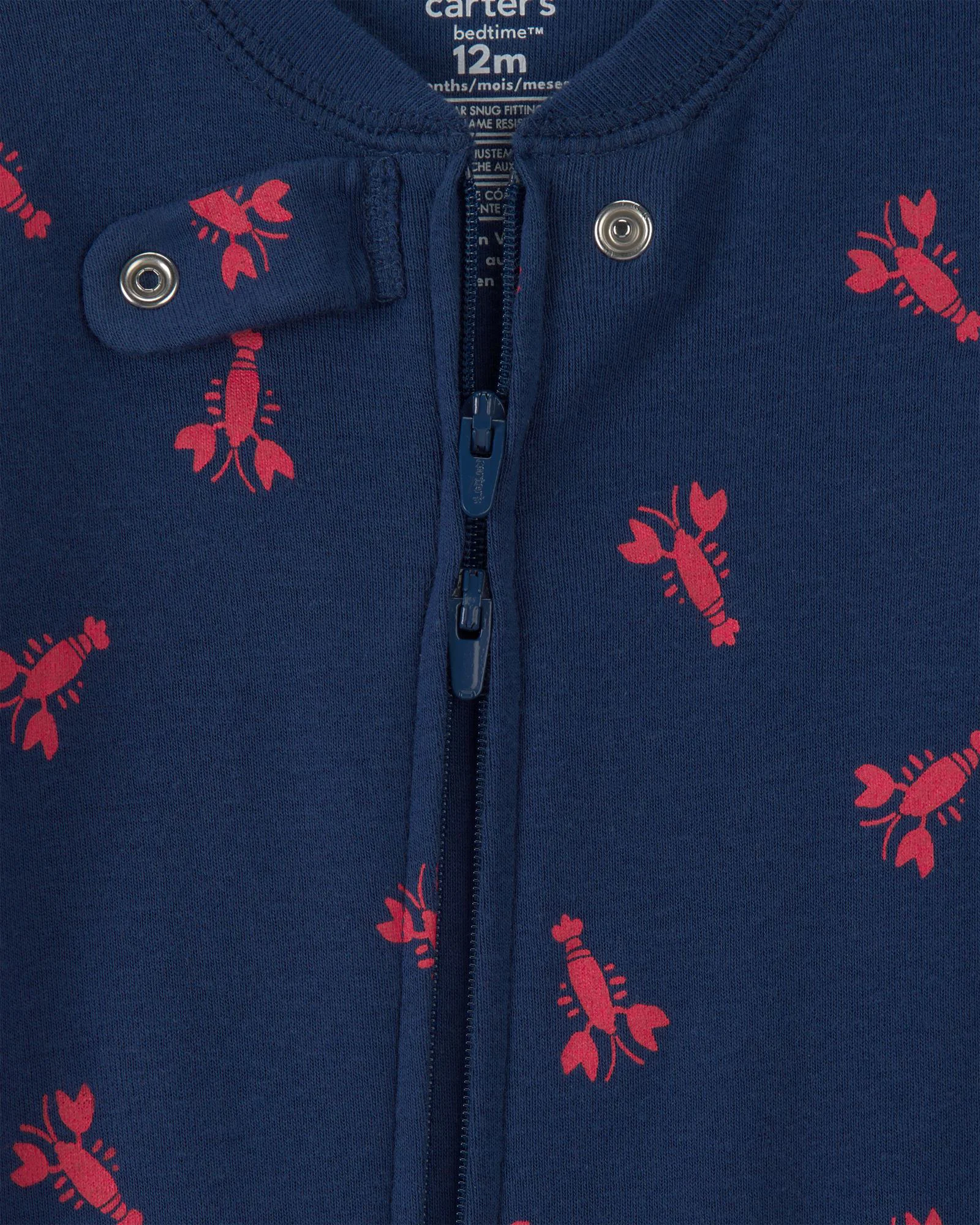 Carter's Pijama din bumbac cu botosei Navy Lobster Feet foto