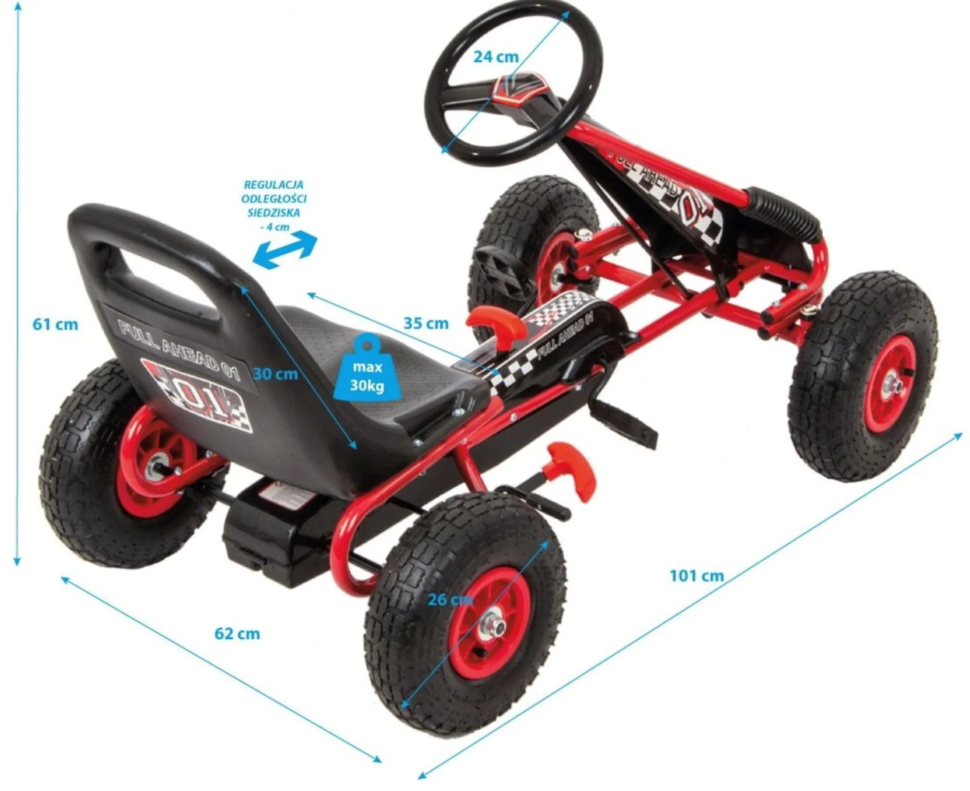 Kart cu pedale Enero Sport Go-Kart 01 Rosu foto