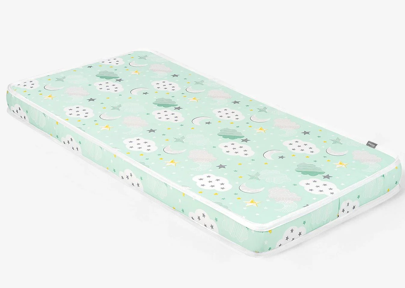 Saltea pentru patut KikkaBoo Fantasia Clouds Mint, 120x60x9 cm foto