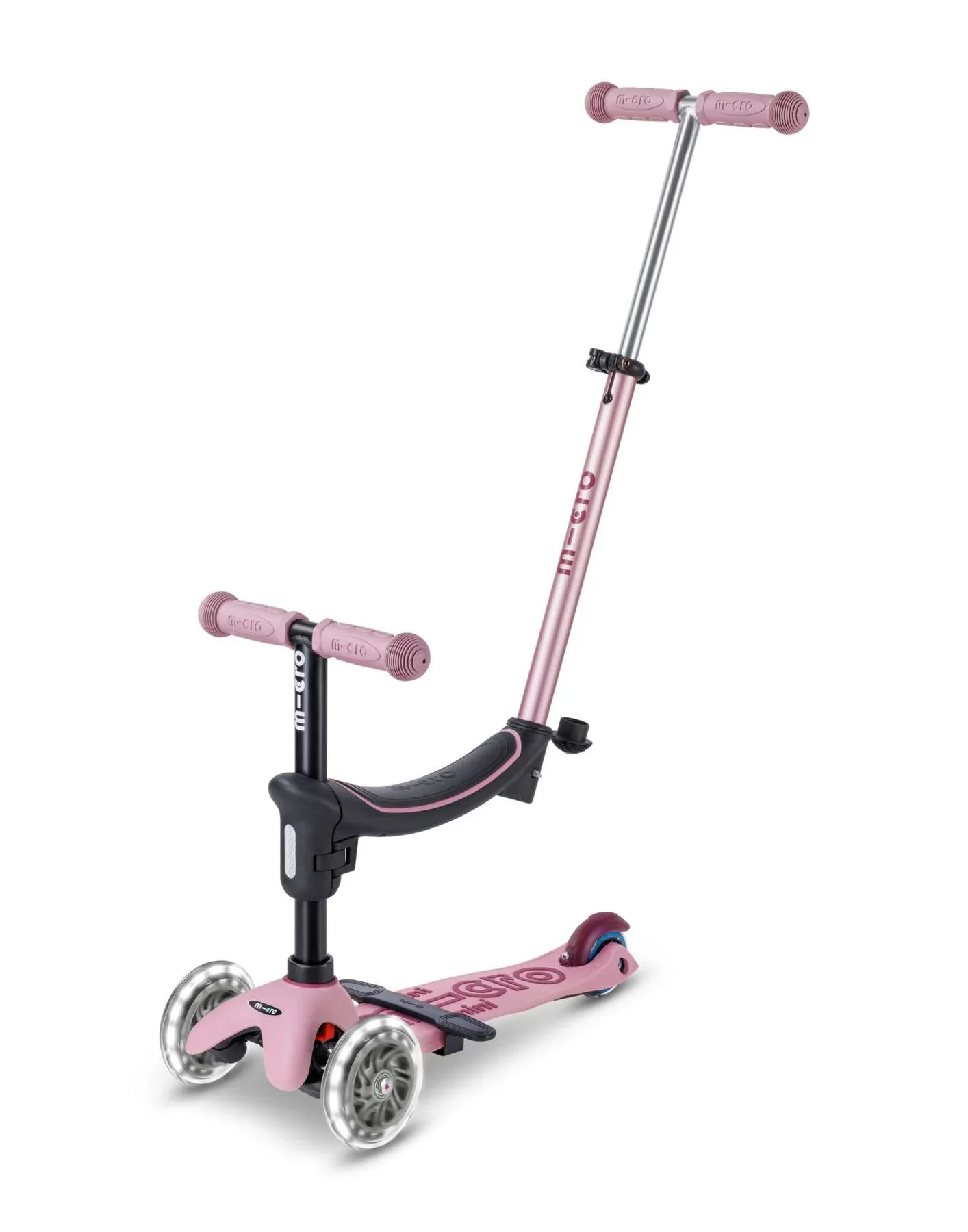 Trotineta 6 in 1 Micro Mini Rock&Go Deluxe LED Dusty Rose foto