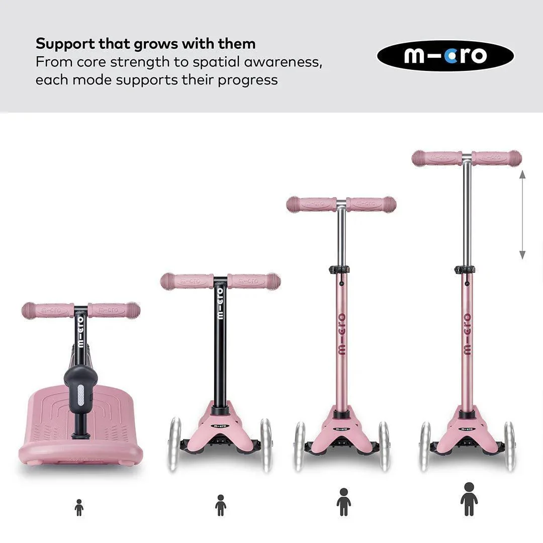 Trotineta 6 in 1 Micro Mini Rock&Go Deluxe LED Dusty Rose foto