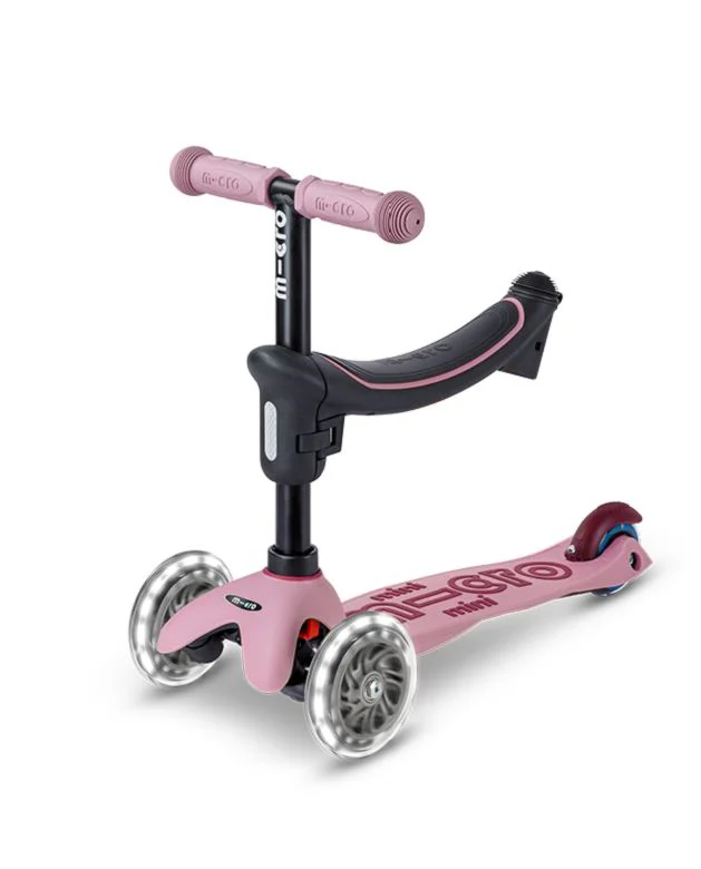Trotineta 6 in 1 Micro Mini Rock&Go Deluxe LED Dusty Rose foto