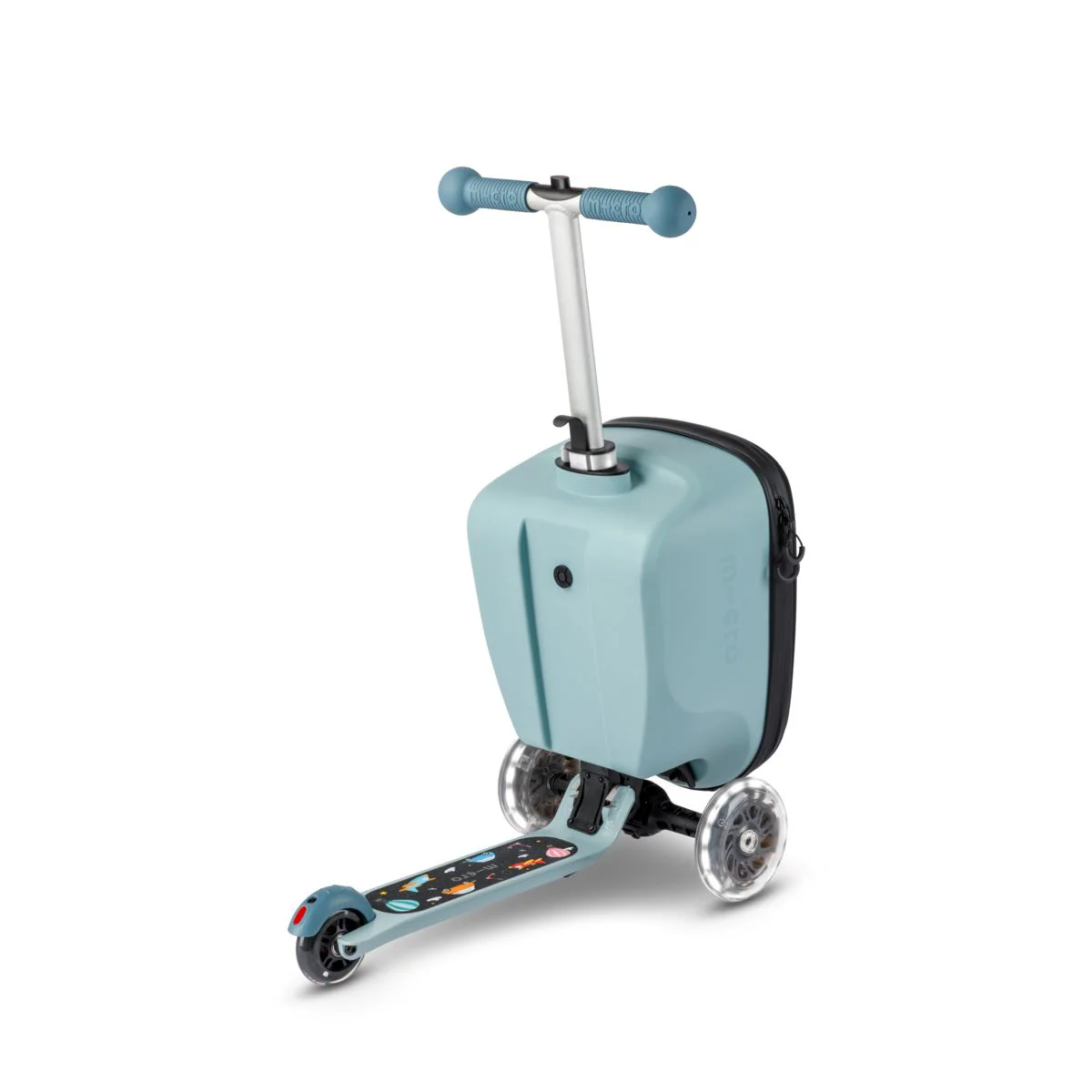 Trotineta Micro Luggage Junior Patch & Play Frosty Blue Limited Edition foto