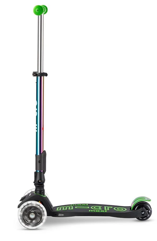 Trotineta Micro Maxi Deluxe Foldable LED Neochrome Green foto